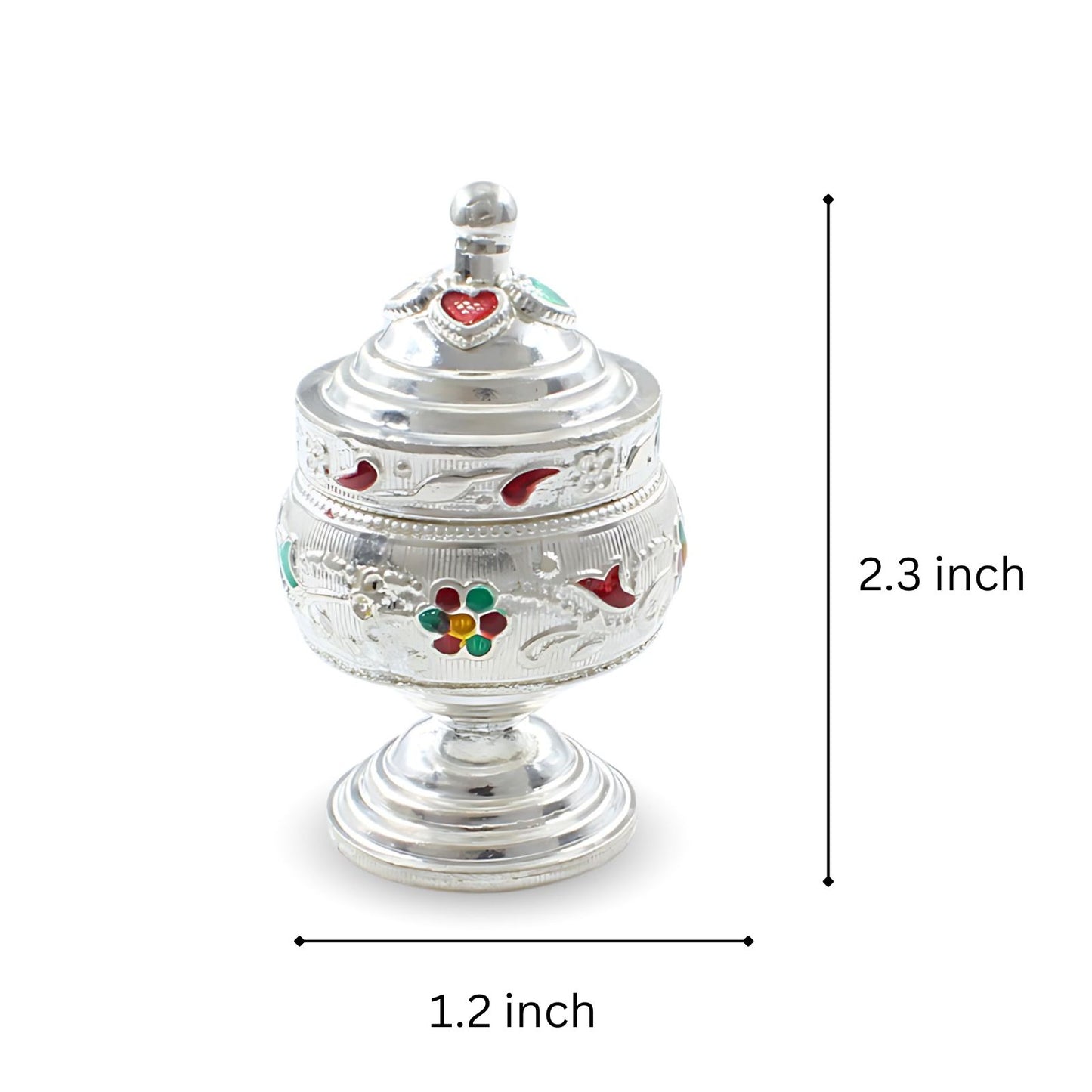 Real Silver Honey Container Enamel Dibbi for Red Book Remedy