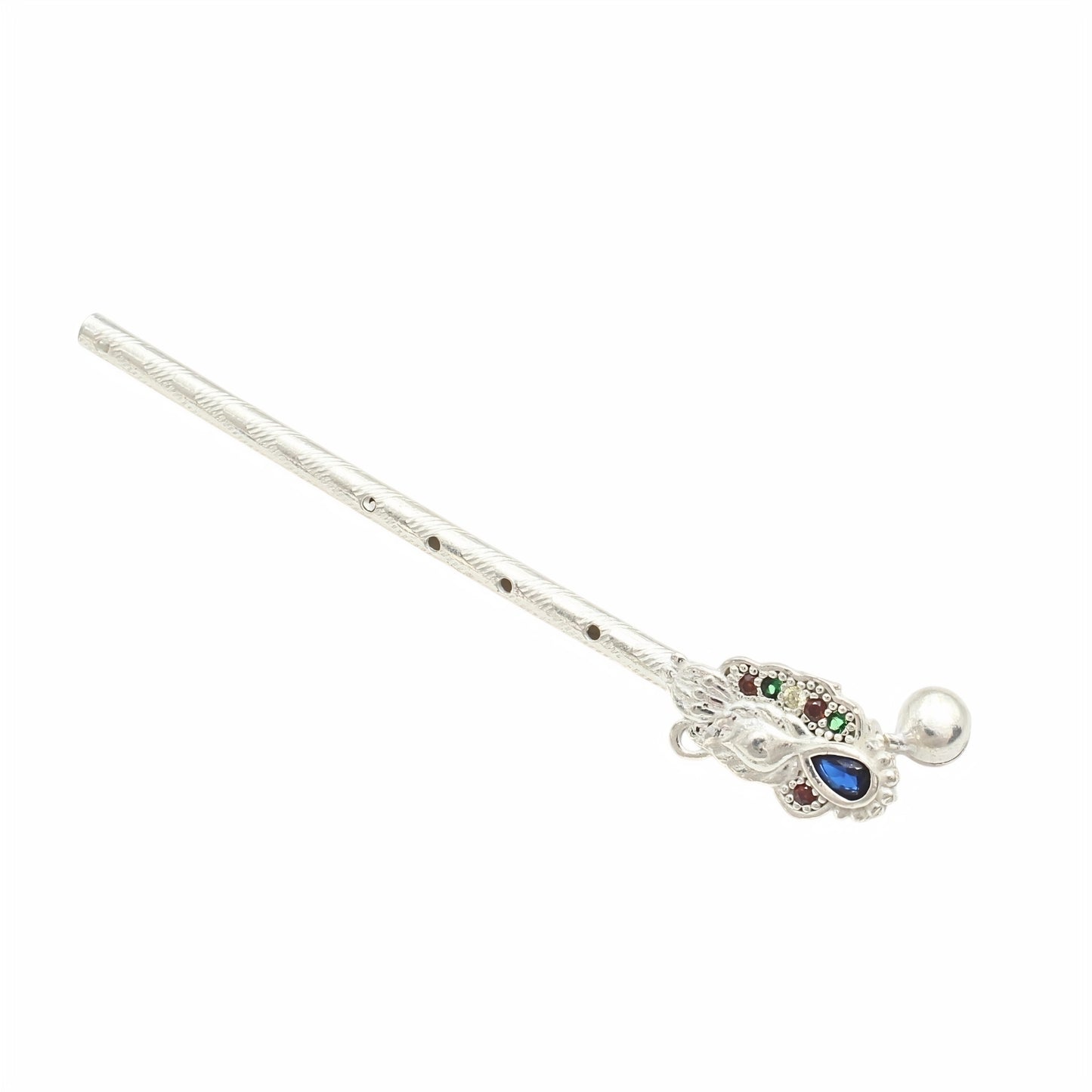 Premium Silver Krishna Flute Bansuri with Smooth Elegant Design