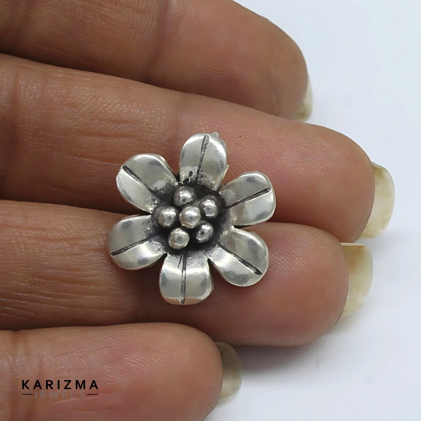 925 Real Silver Oxidized flower charm Excellent Pendant for Women & Girl's