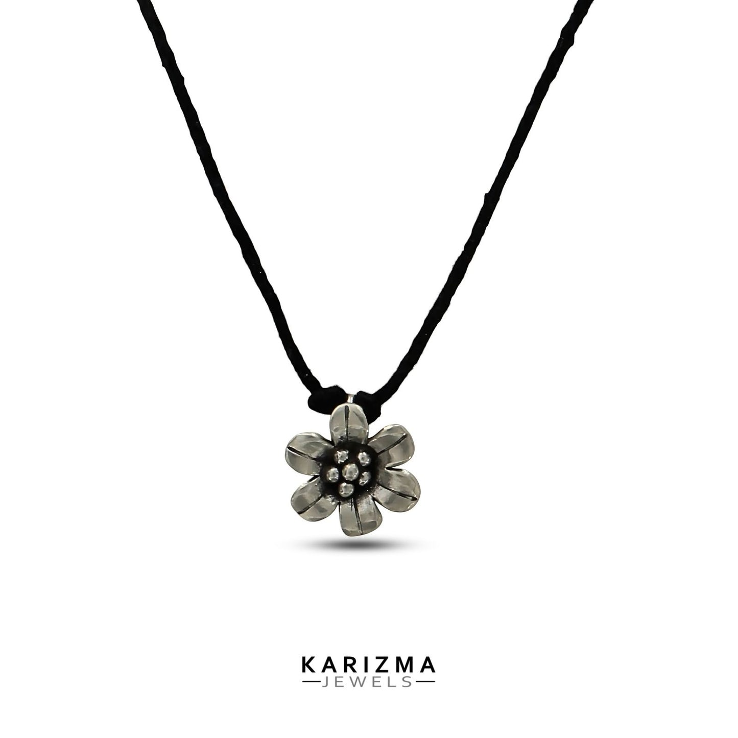925 Real Silver Oxidized flower charm Excellent Pendant for Women & Girl's