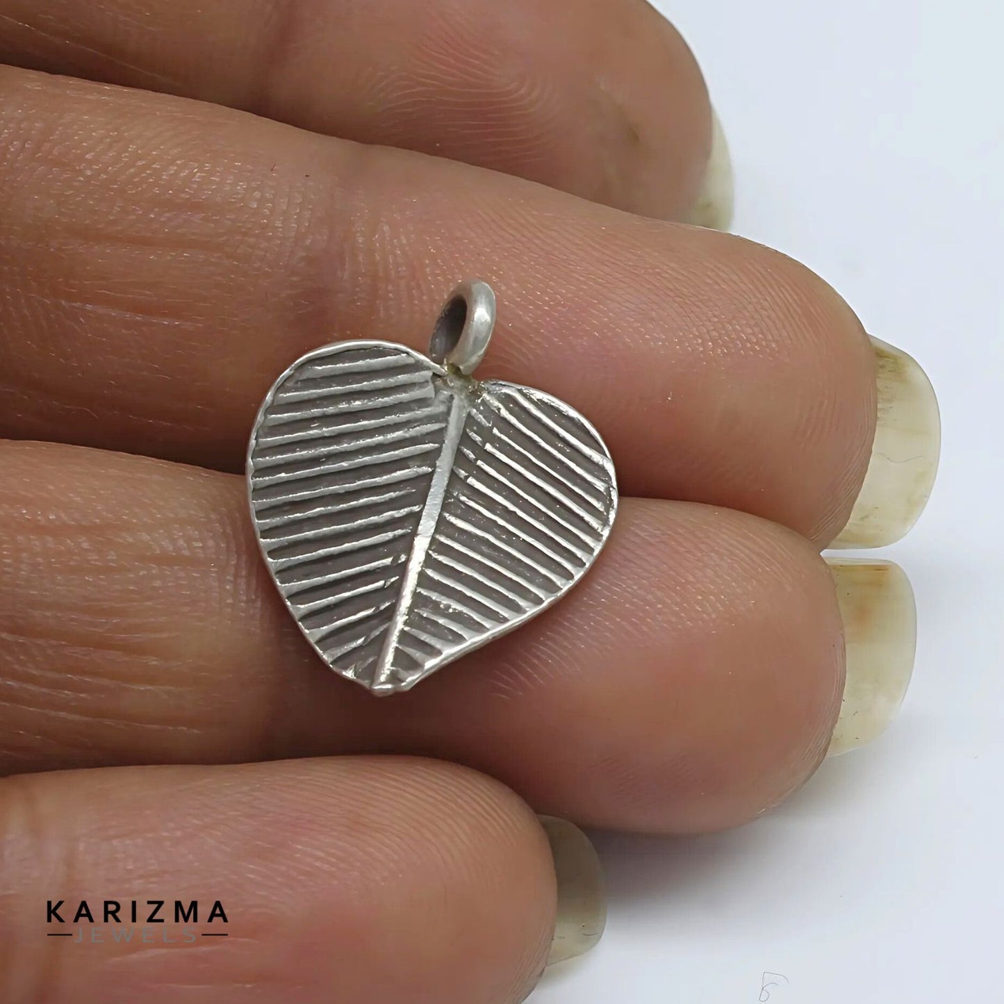 925 Real Silver Oxidized twisted leaf Pendant for Women & Girl's