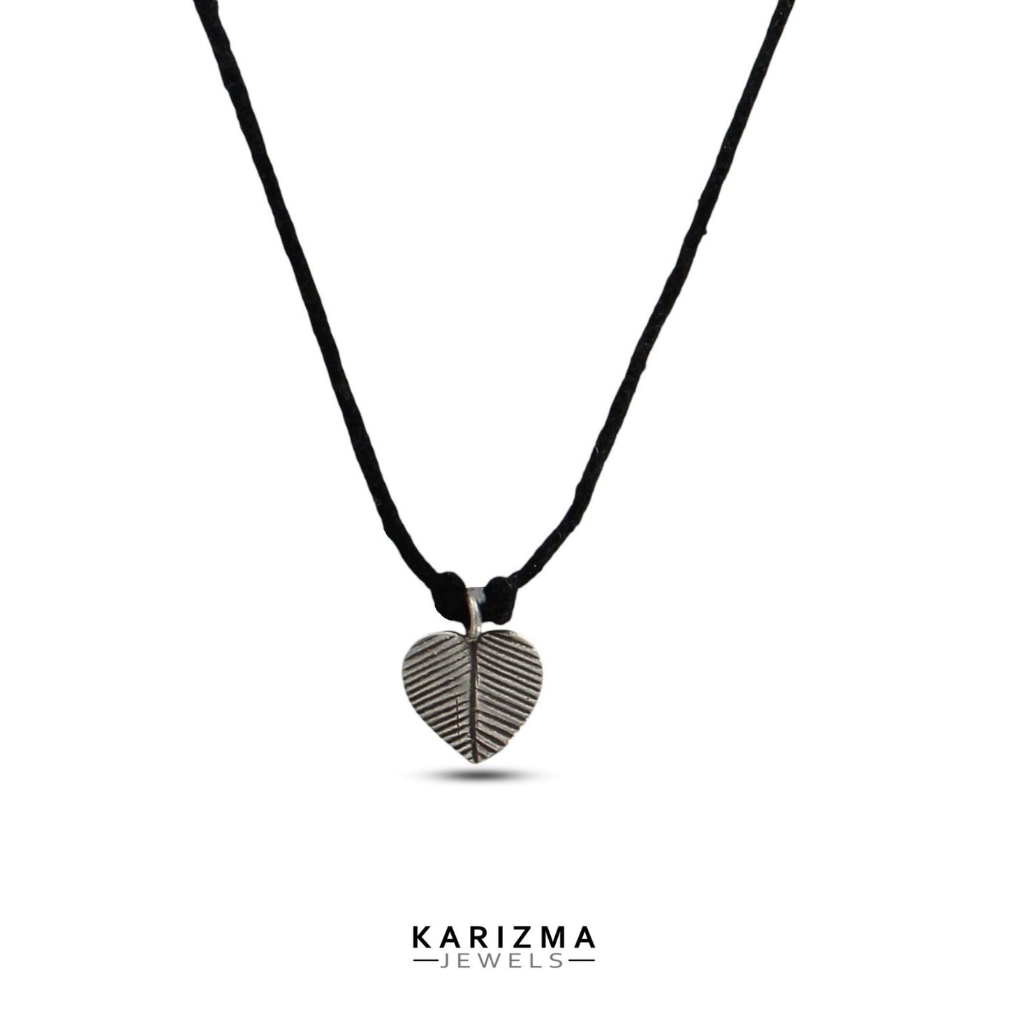925 Real Silver Oxidized twisted leaf Pendant for Women & Girl's