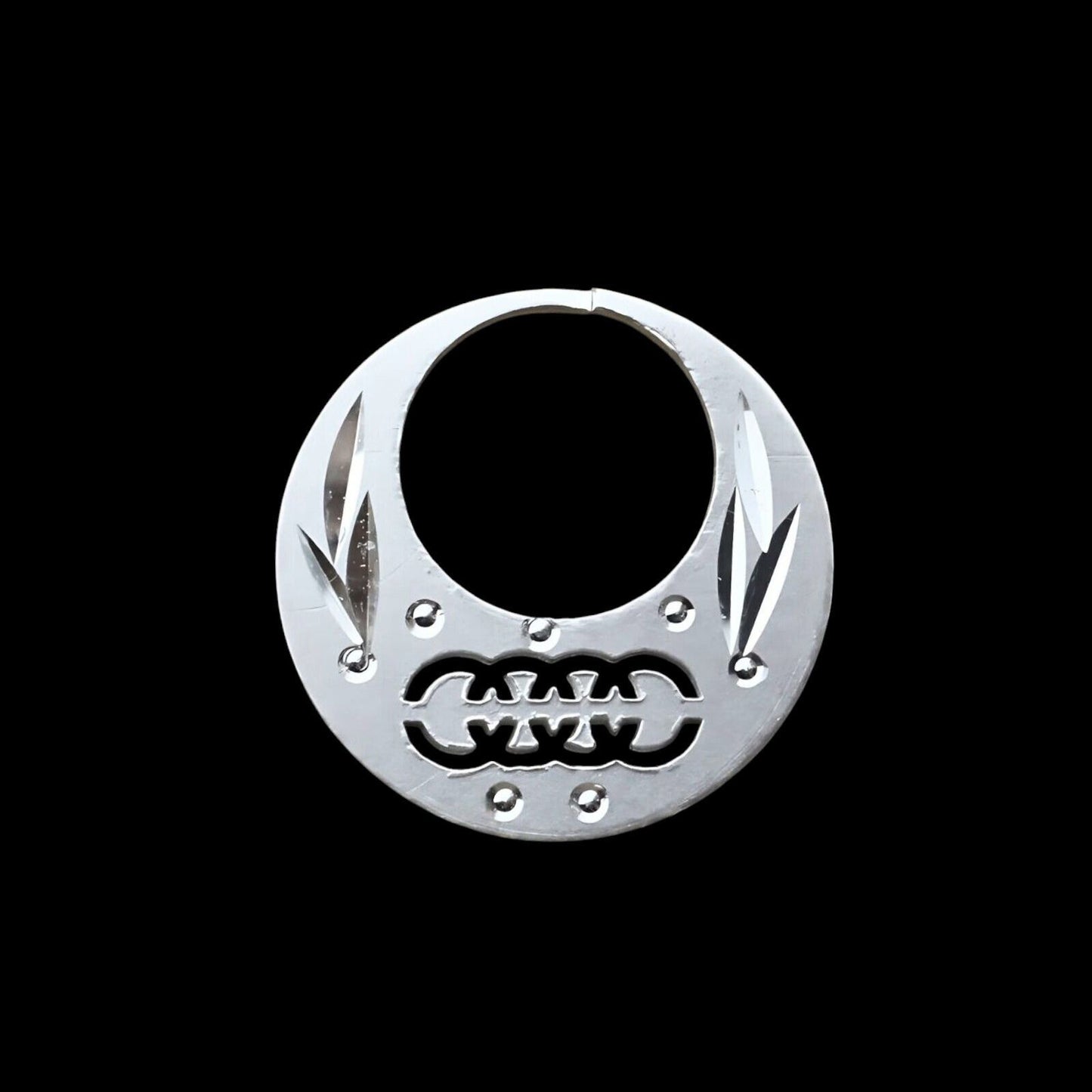 Real Sterling Silver Round Moon Shaped stylish Nattiyan (Nanti) earring for Men
