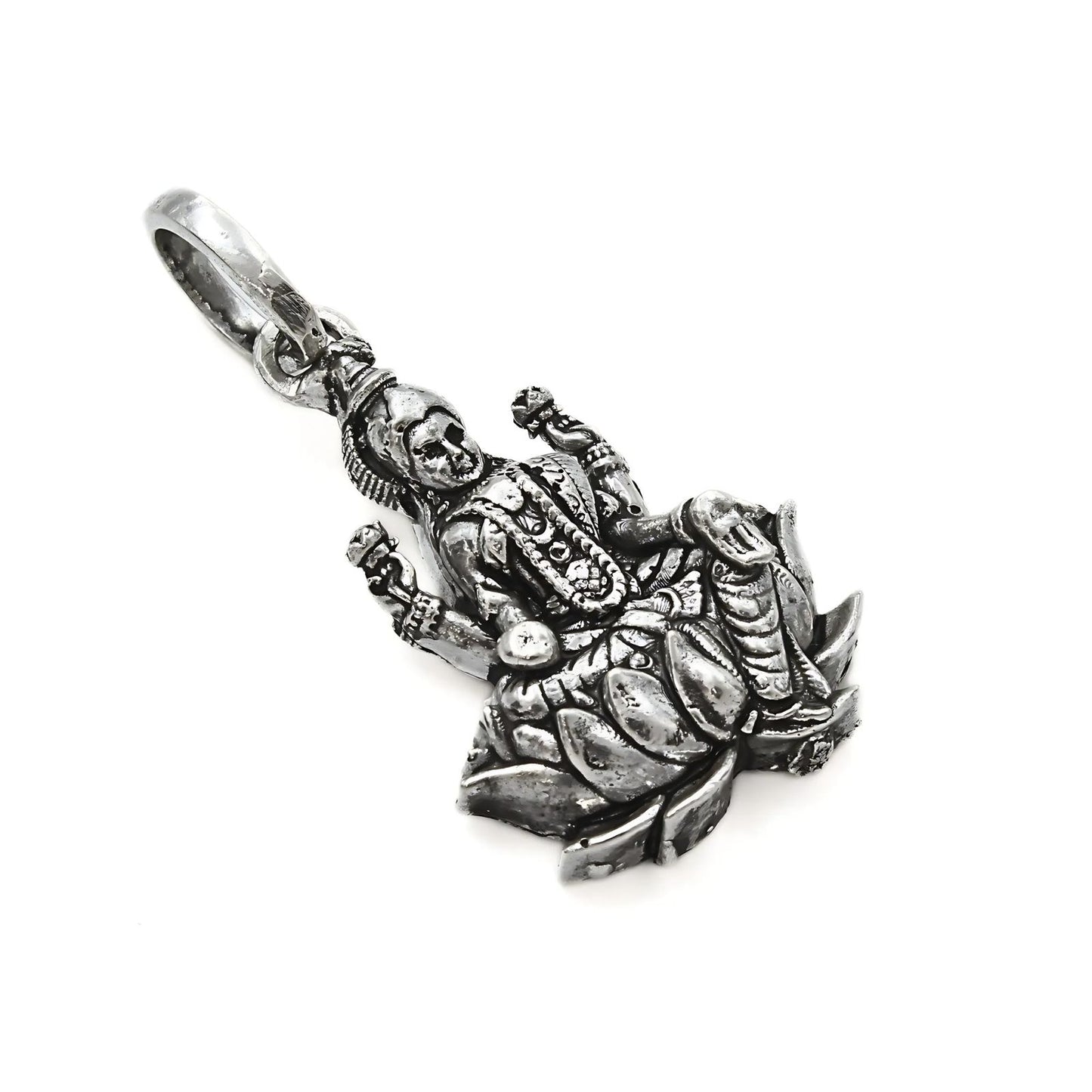 925 Real Sterling Silver Goddess Lakshmi Pendant