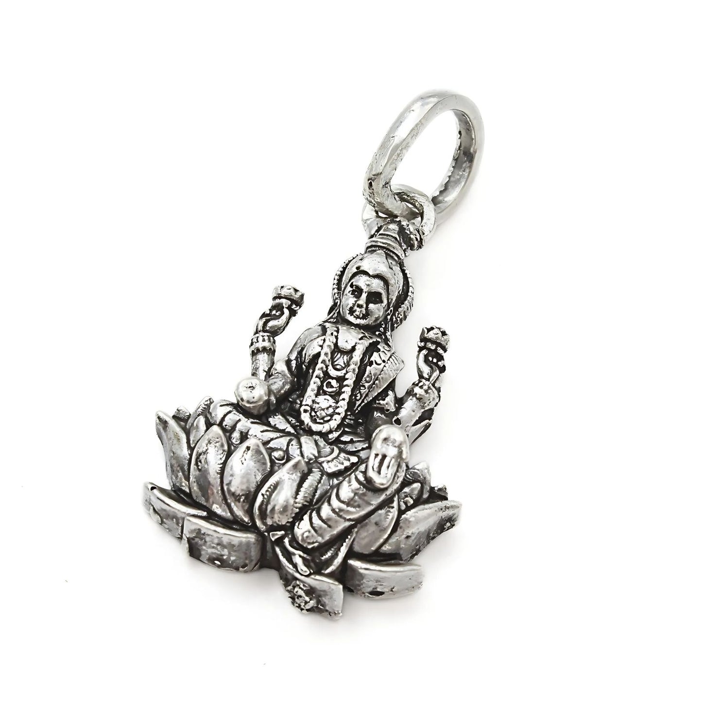 925 Real Sterling Silver Goddess Lakshmi Pendant