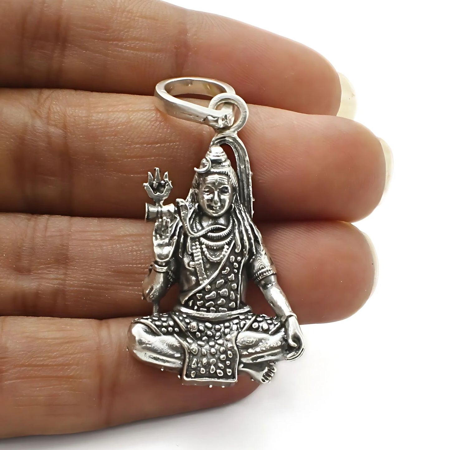 925 Real Sterling Silver Lord Shiva Pendant