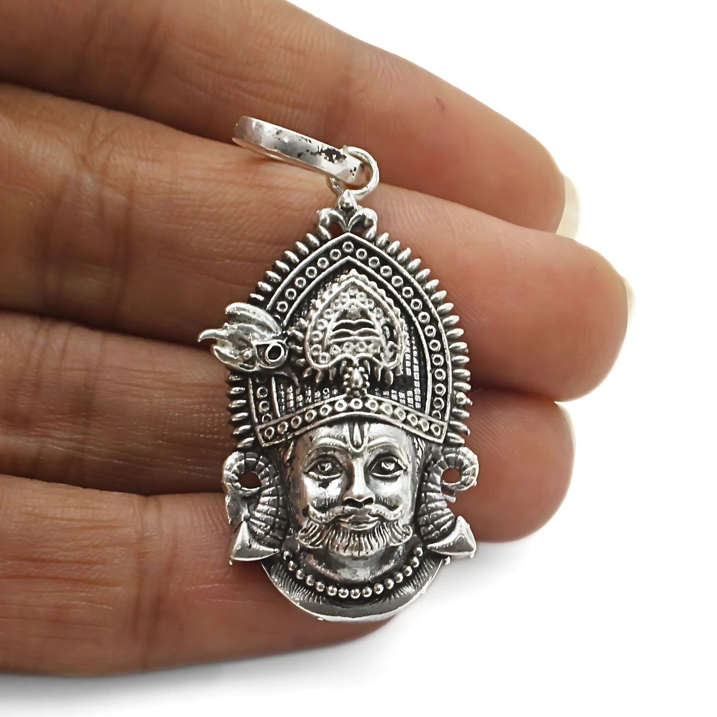 925 Real Sterling Silver Khatu Shyam Pendant