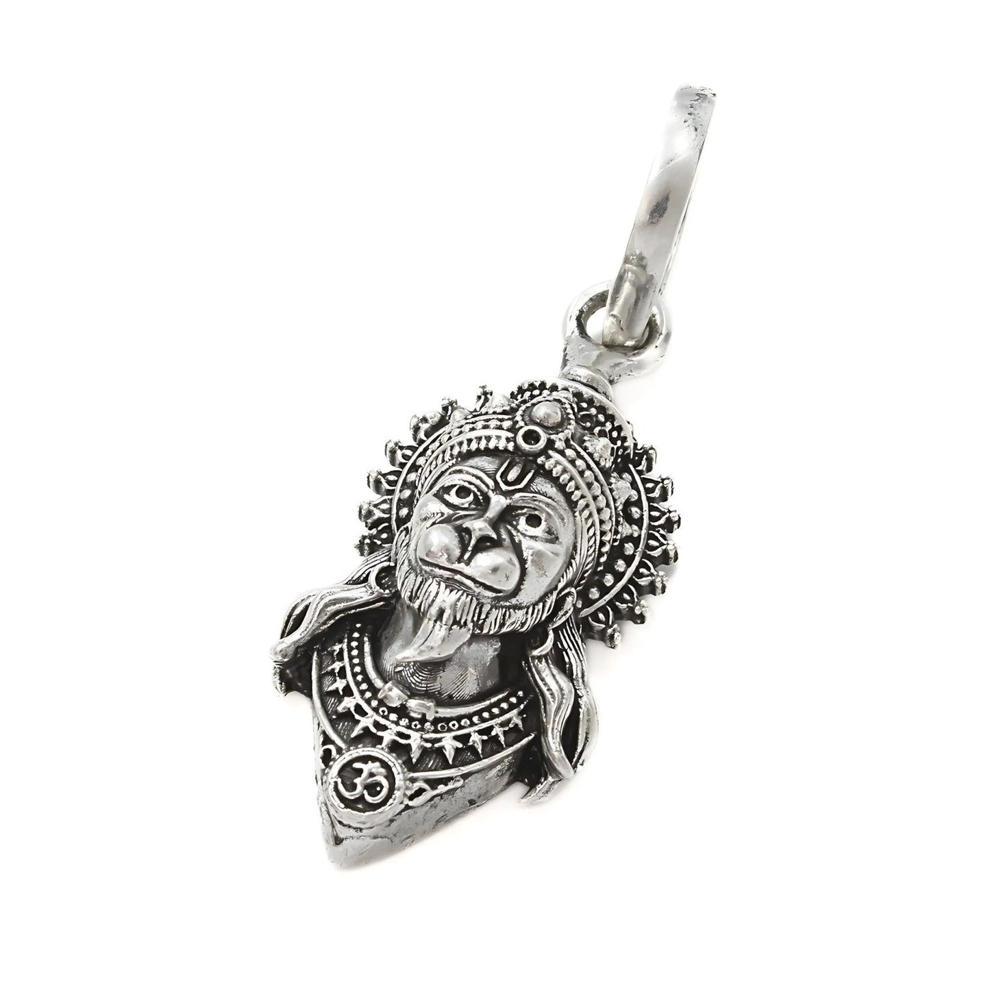 925 Real Sterling Silver Lord Hanuman Divine Pendant