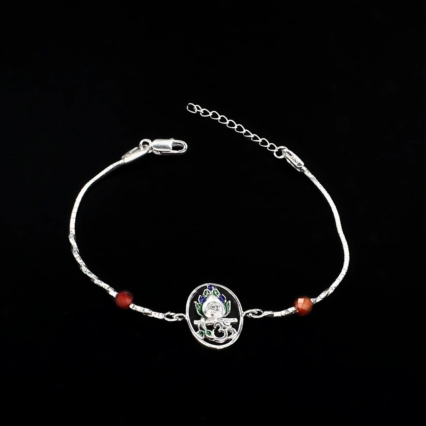 Real Silver Bracelet unique trendy Om Rakhi 8"