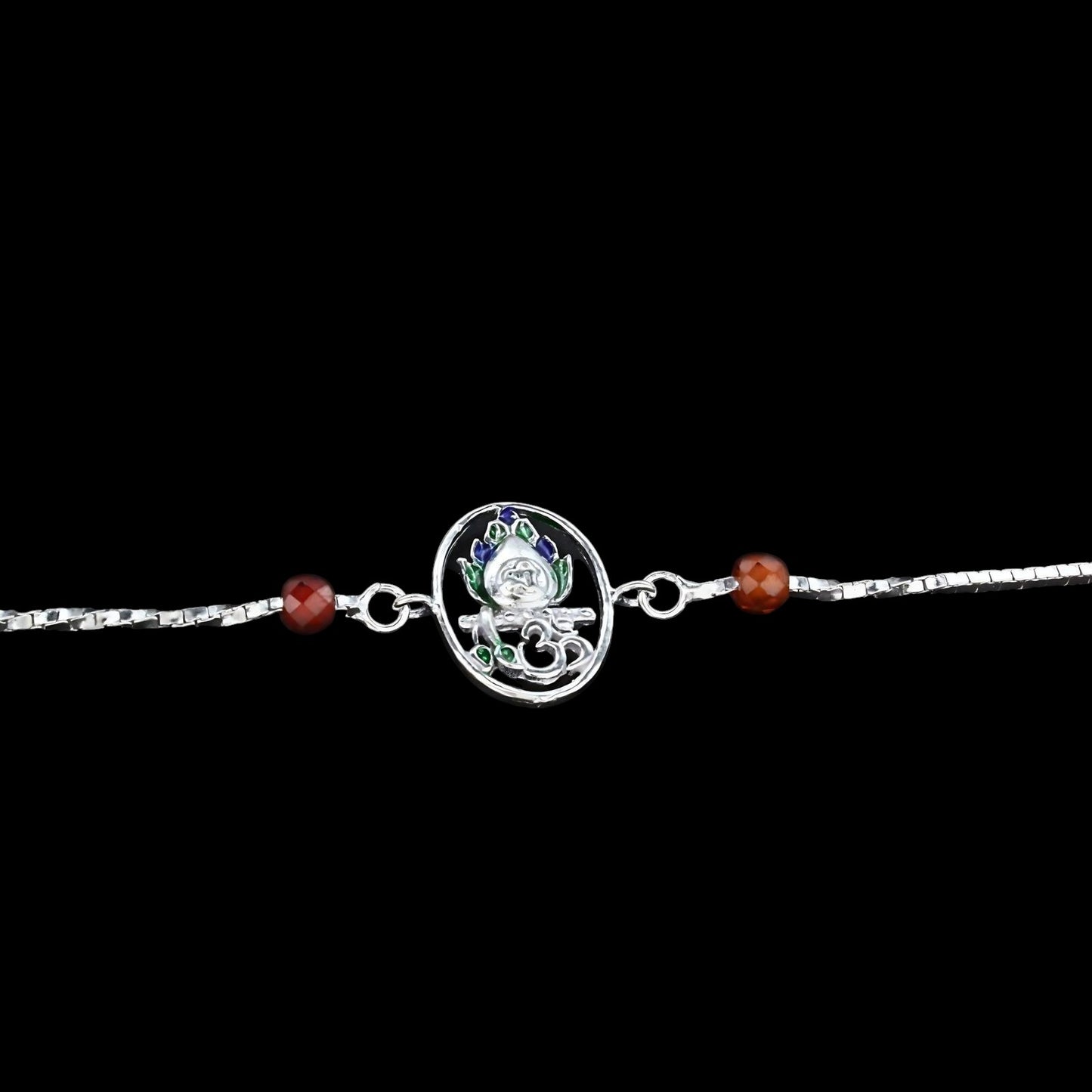 Real Silver Bracelet unique trendy Om Rakhi 8"