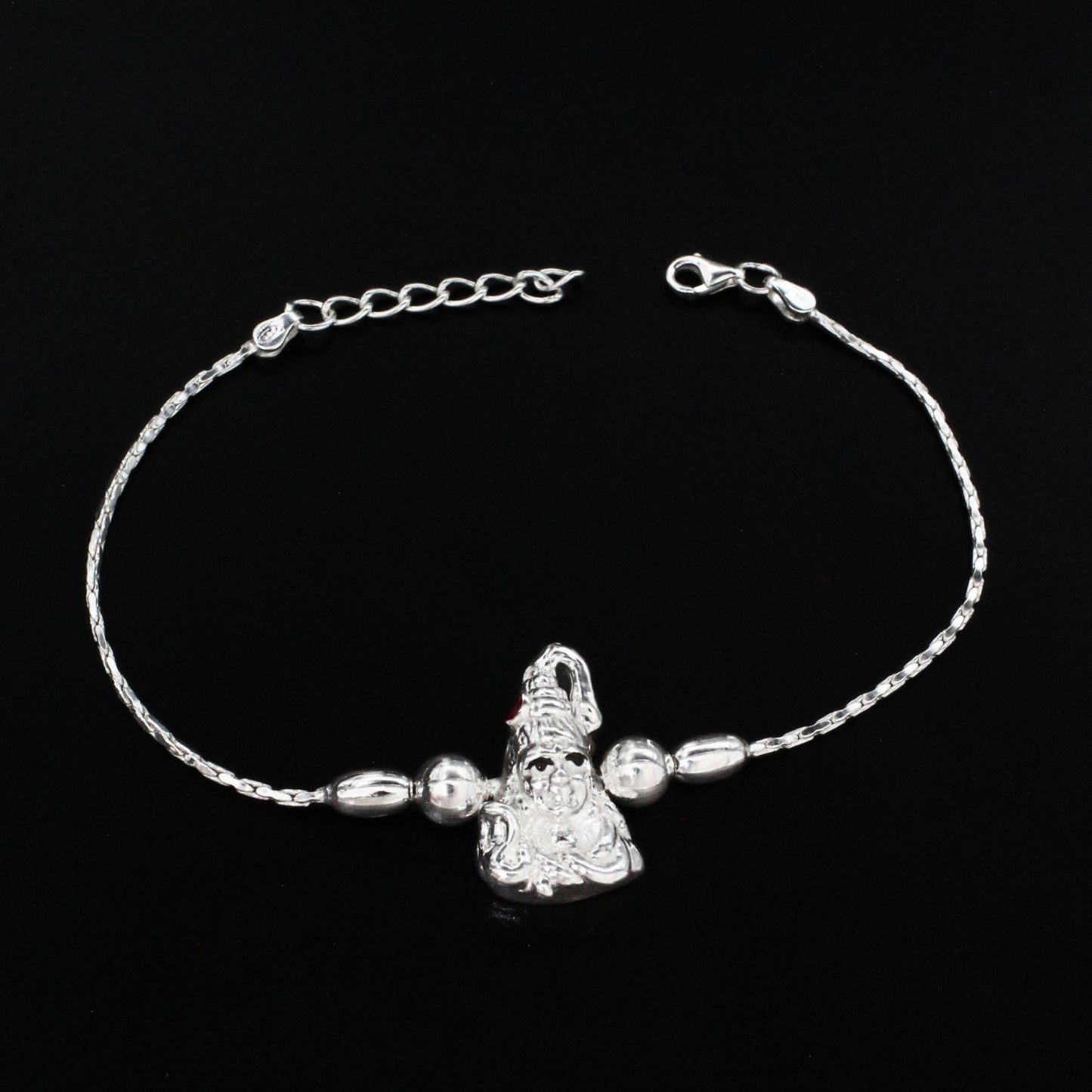 925 Real Sterling Silver Bracelet Lord Shiva Rakhi 7.5"