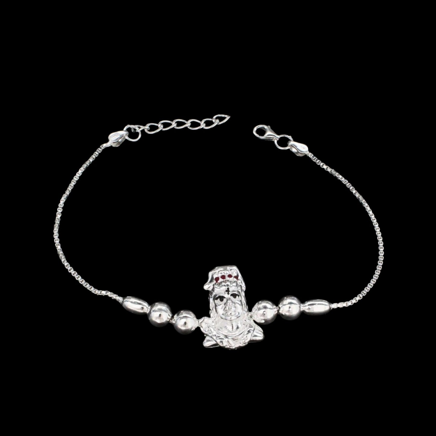 925 Real Silver Bracelet Shiva Rakhi 7.5"