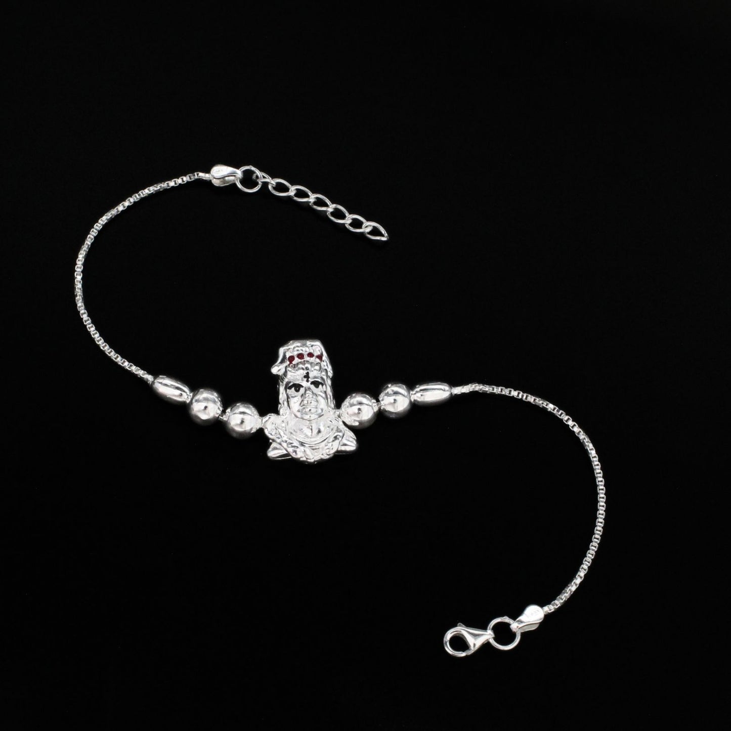 925 Real Silver Bracelet Shiva Rakhi 7.5"