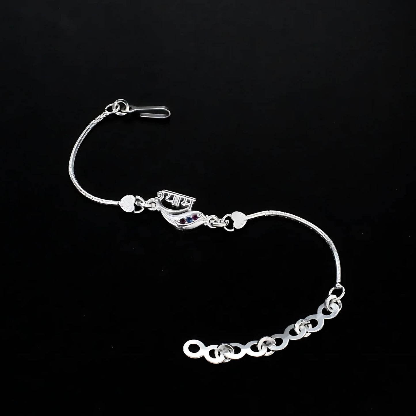 Real Silver Bracelet amazing CZ श्याम Rakhi 6"