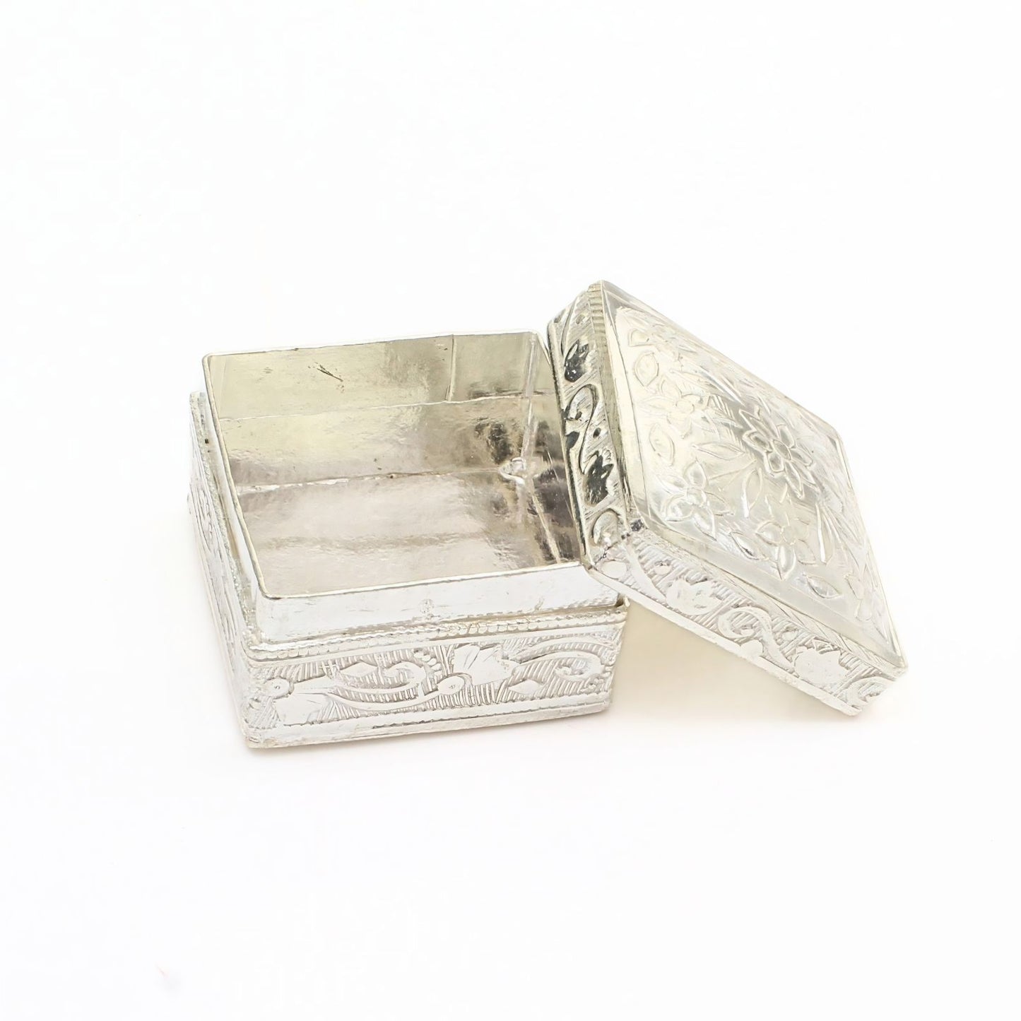 Real Silver Round Dibbi for Honey, Sindoor & Red Book Remedies