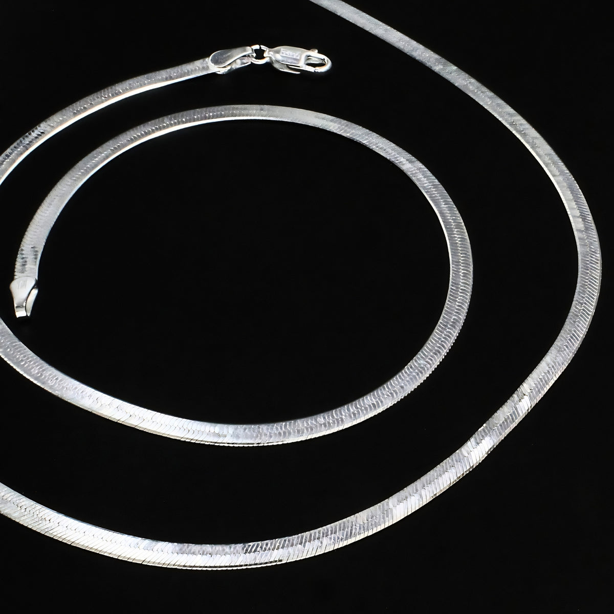 10 Inch 925 Sterling Silver Herringbone Anklet – Stylish Beach Wear for Women