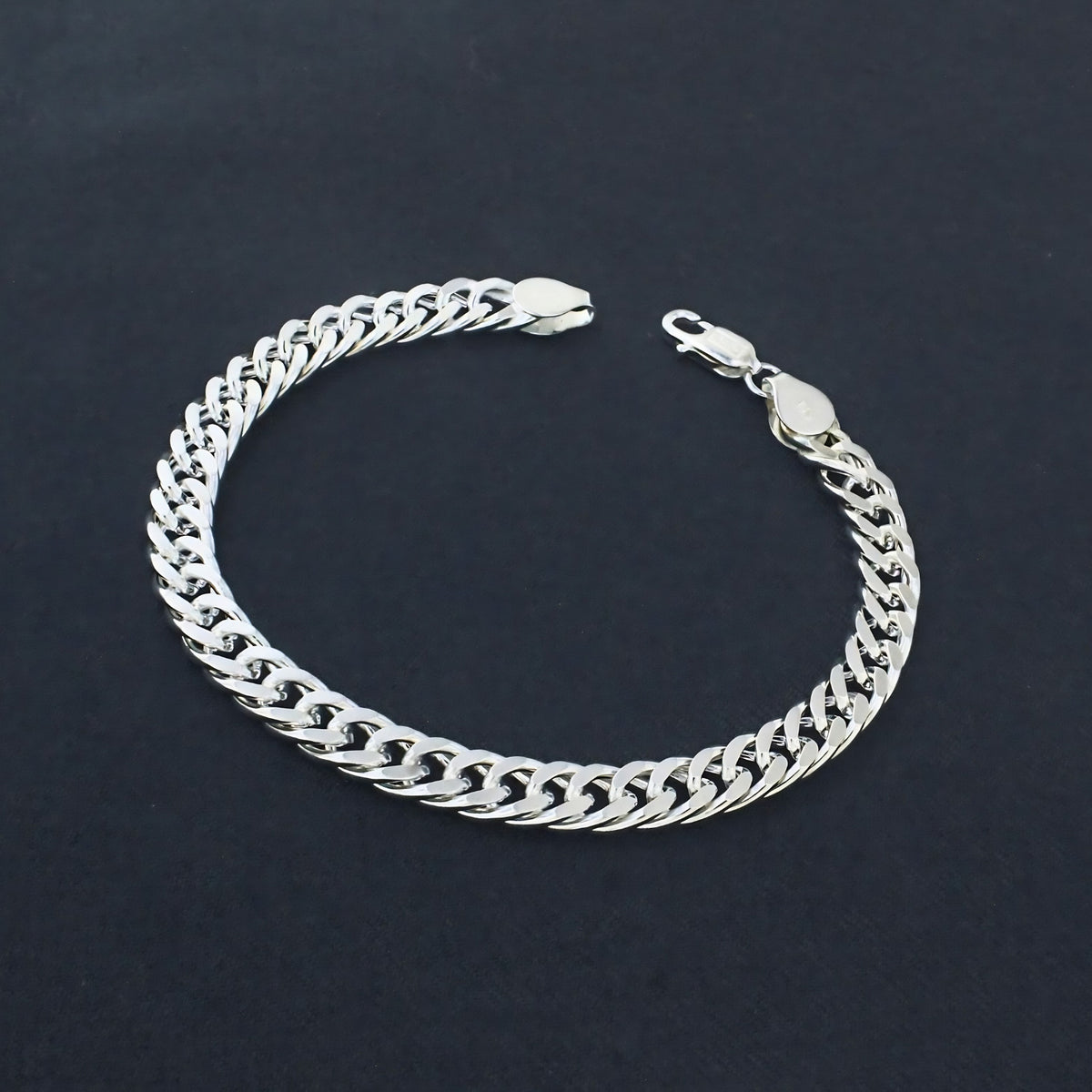 925 Sterling Silver Curb Link Bracelet for Men & Boys