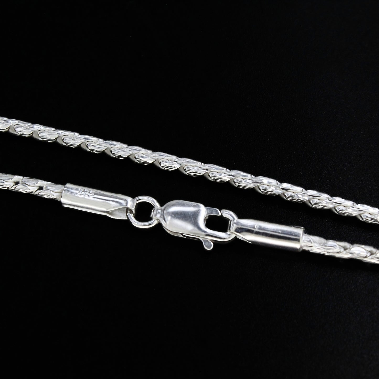Real 925 Sterling Silver Sleek Rope Design Neck Chain 20"