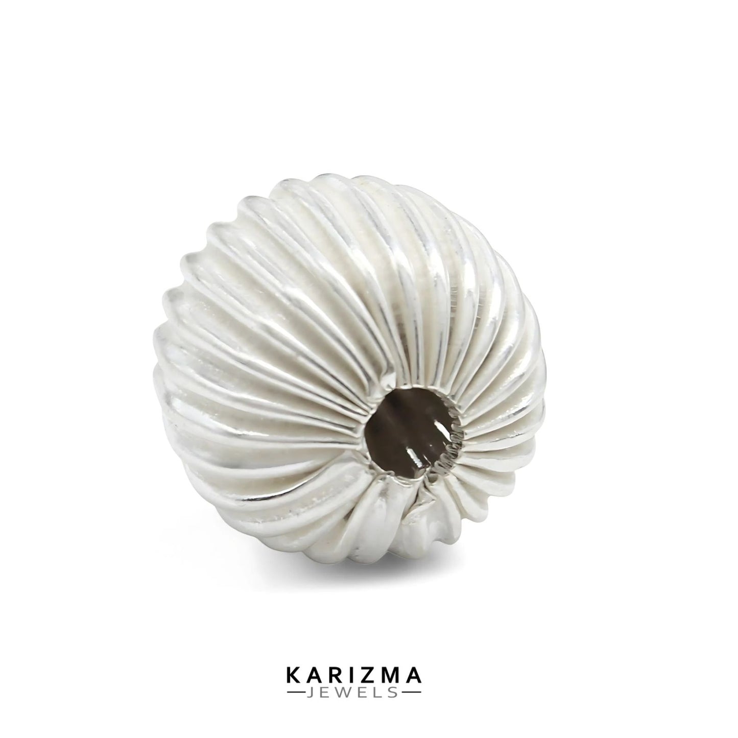 Real Sterling Silver Corrugated Bead for Daily use