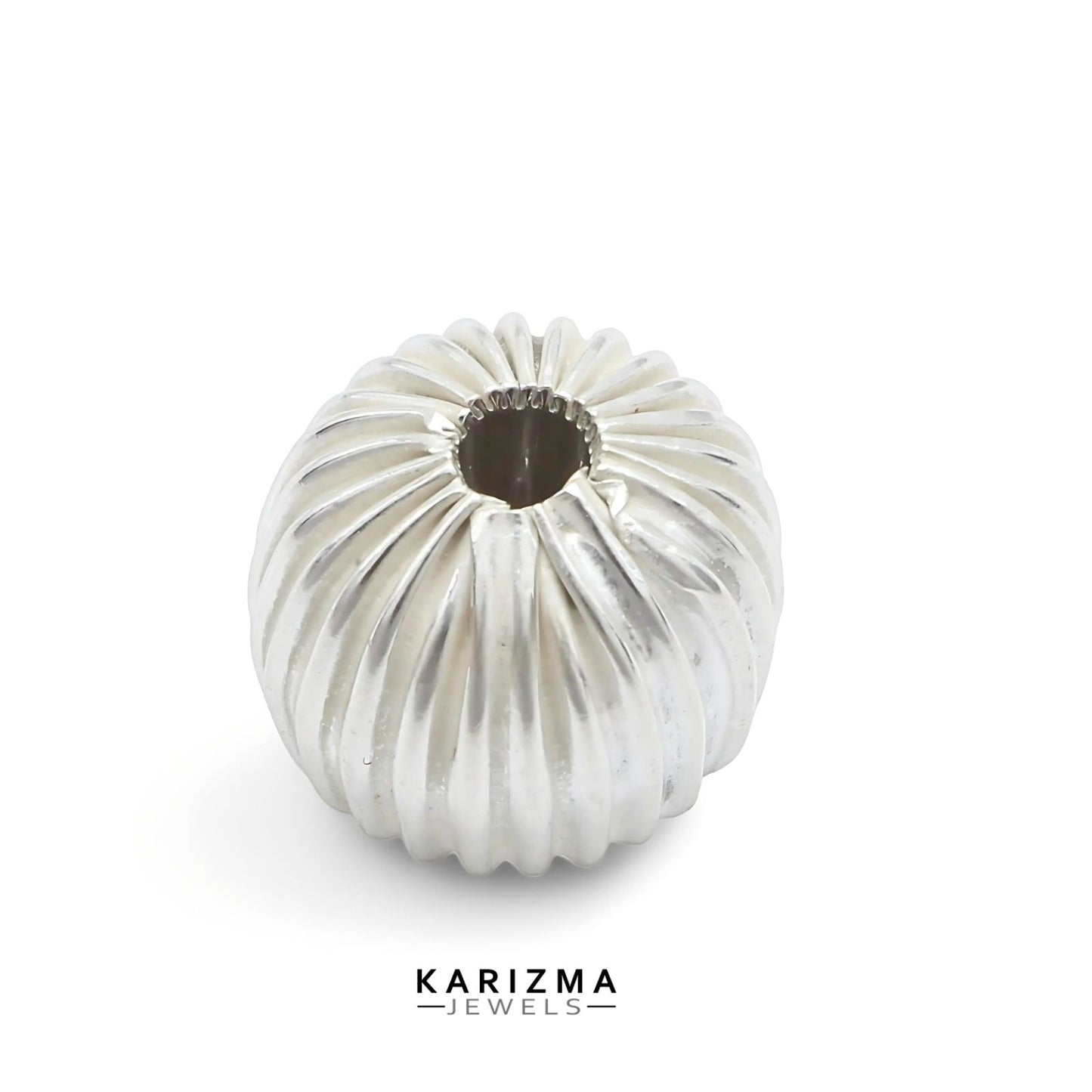 Real Sterling Silver Corrugated Bead for Daily use