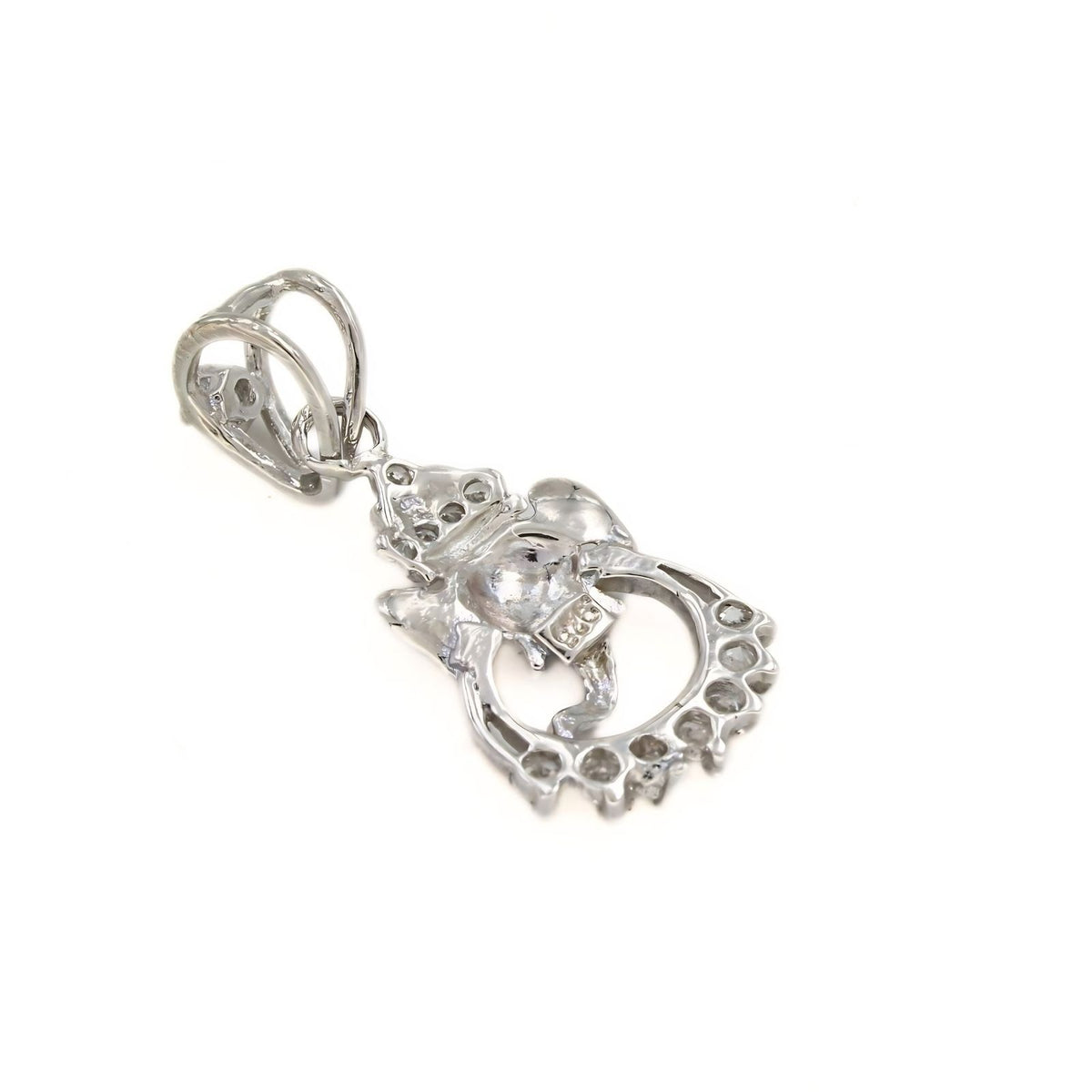 Premium 925 Silver White CZ Ganesha Pendant – Elegant Sparkling Devotional Jewelry