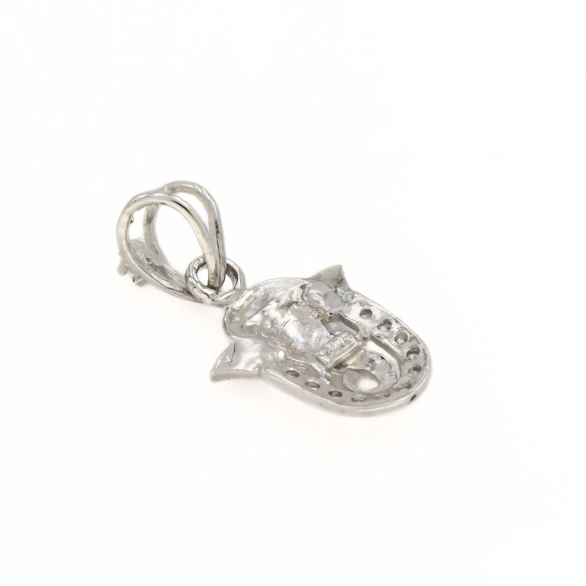 Real 925 Sterling Silver White CZ Ganesha Pendant – Auspicious Devotional Gift