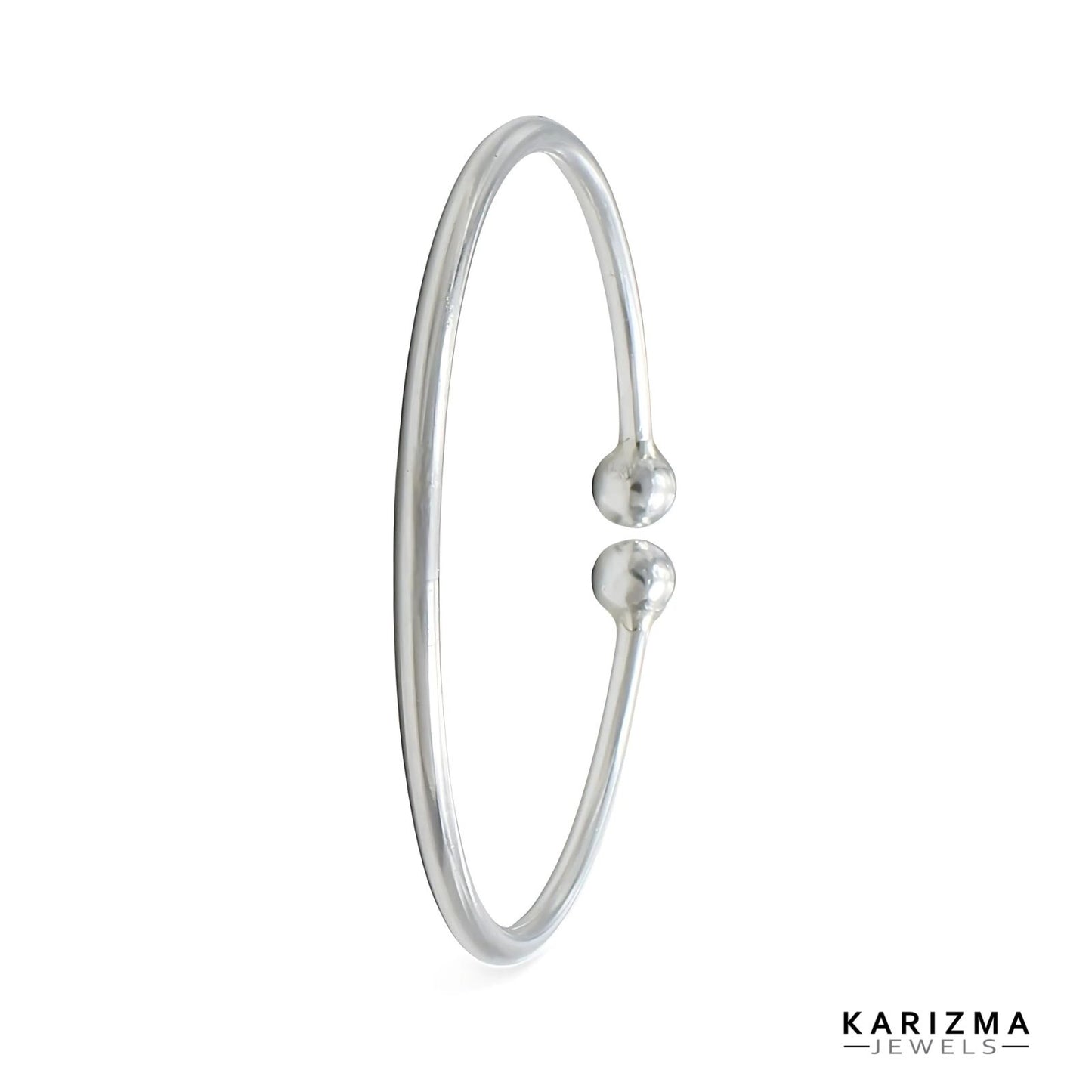Pure Silver Women Open Cuff Single Bangle Bracelet