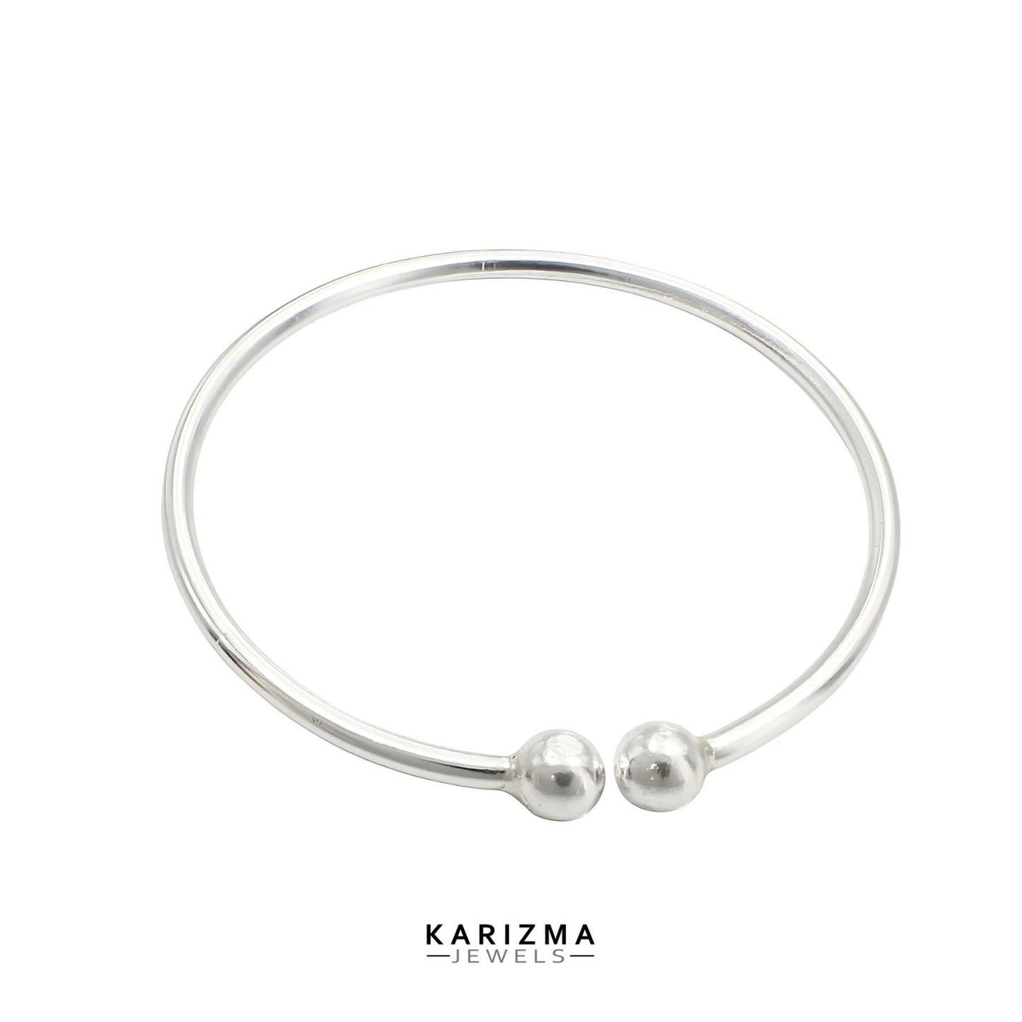 Pure Silver Women Open Cuff Single Bangle Bracelet