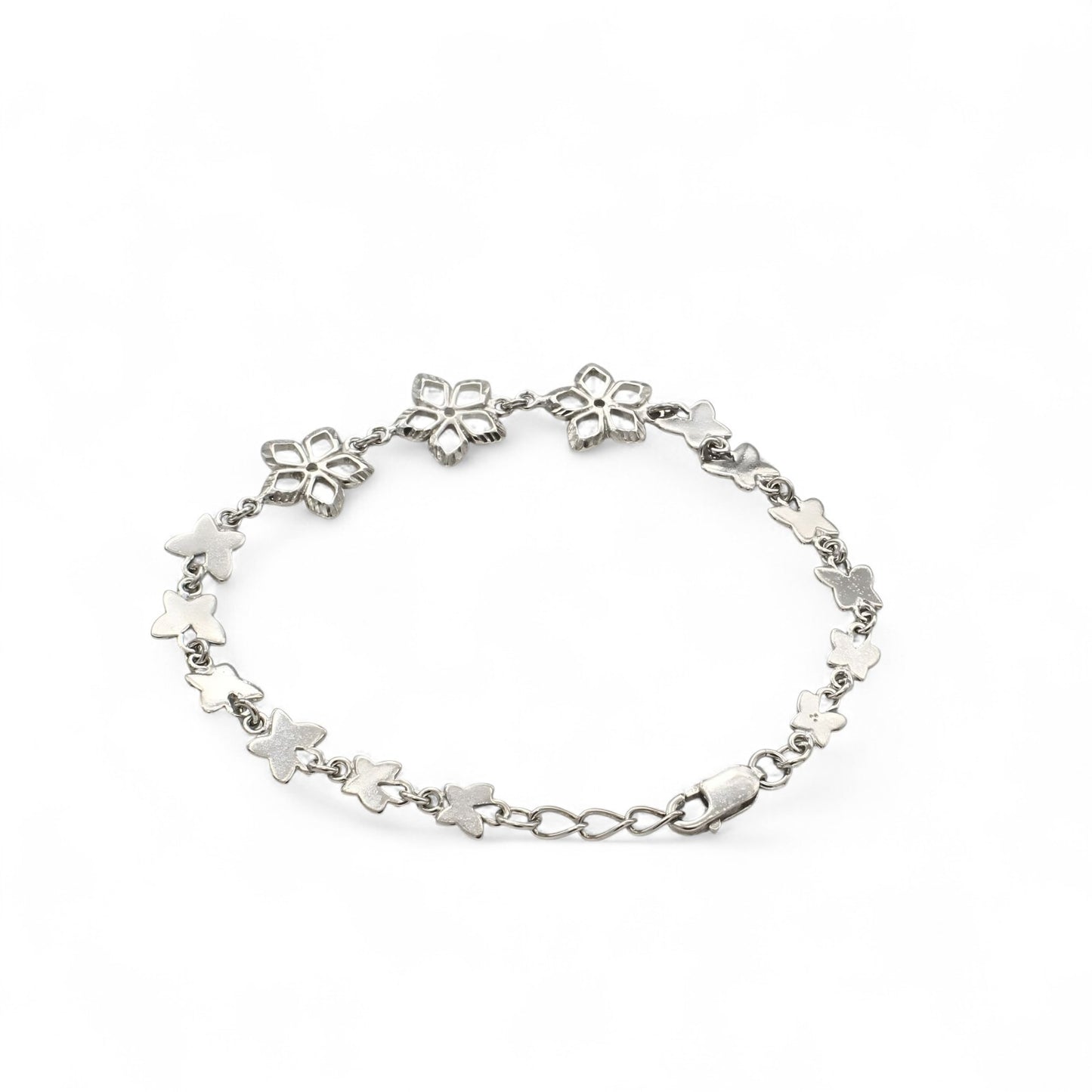 925 Sterling Silver Delicate Butterfly charms chain Bracelet for Girls