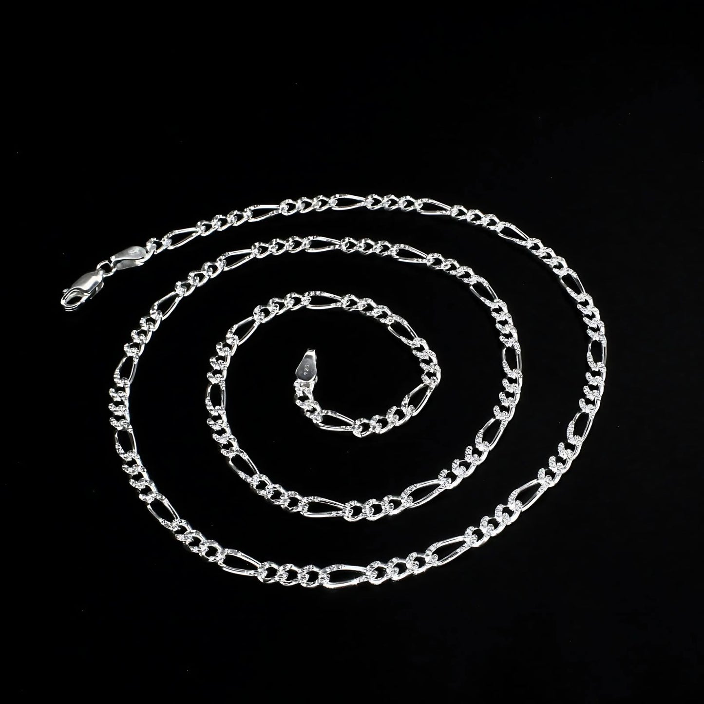 925 Sterling Silver daily wear figaro link Neck chain 20"