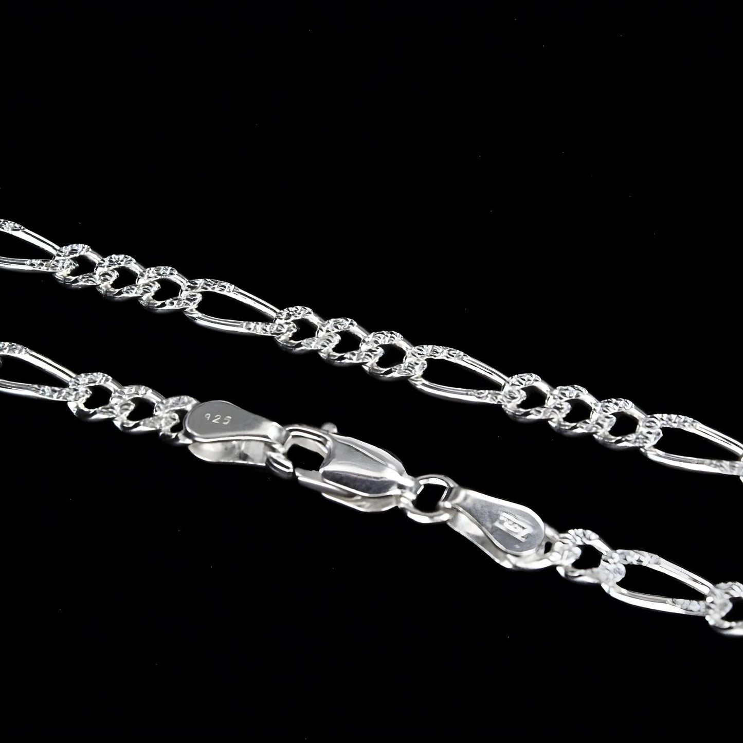 925 Sterling Silver daily wear figaro link Neck chain 20"
