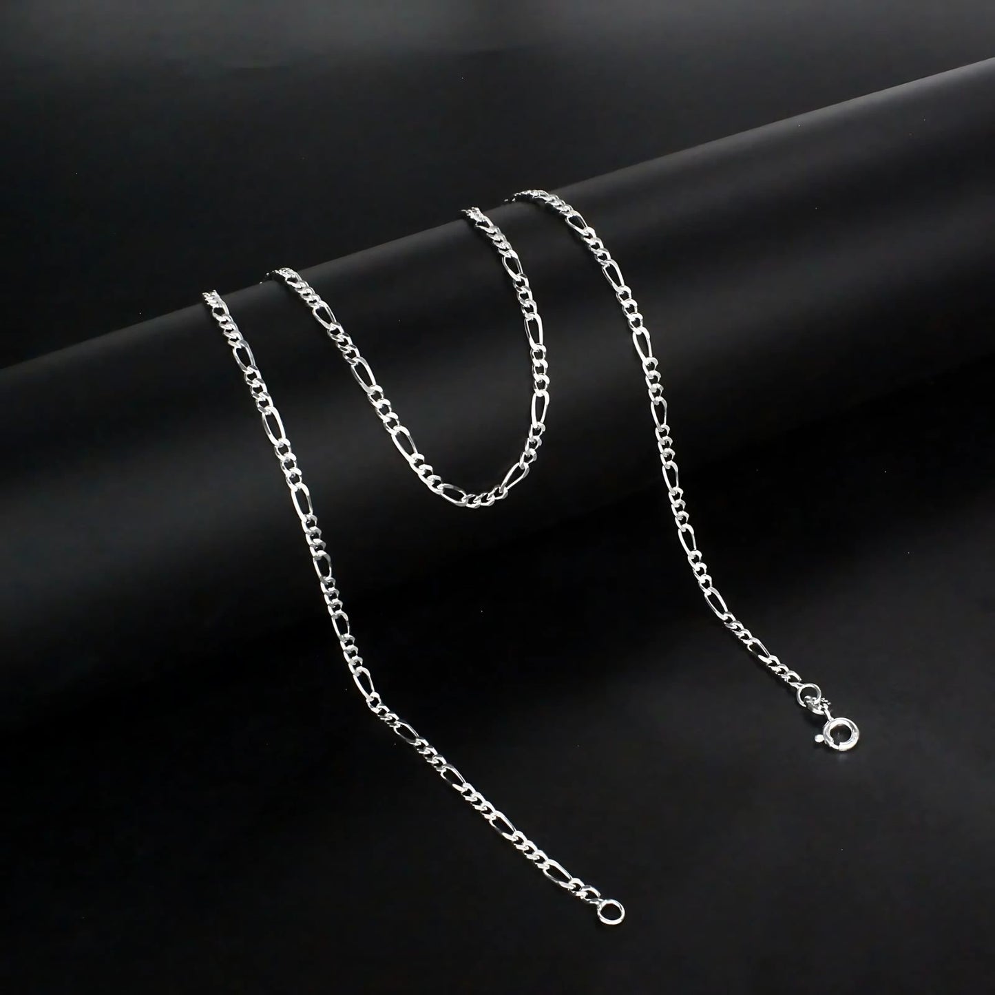 925 Sterling Silver figaro Neck chain 18"