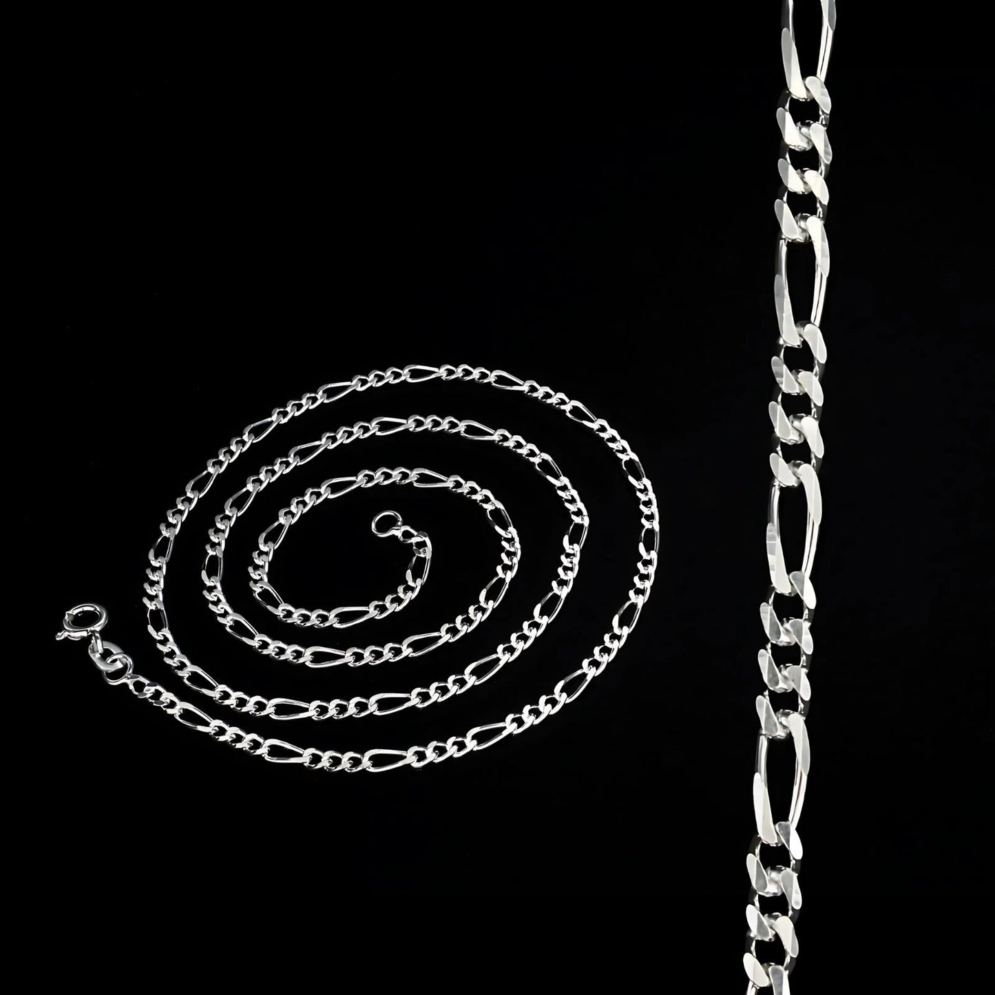 925 Sterling Silver figaro Neck chain 18"