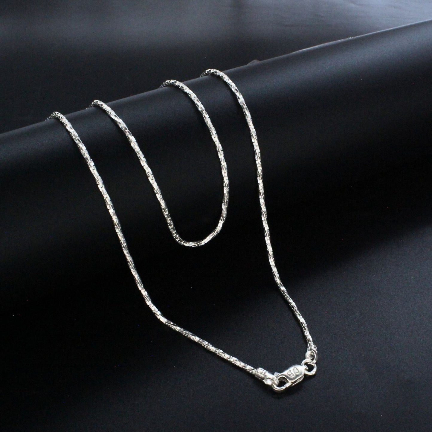 Real Silver women twisted Neck chain 24"