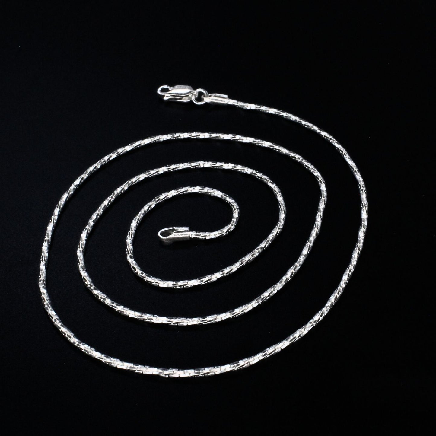 Real Silver women twisted Neck chain 24"