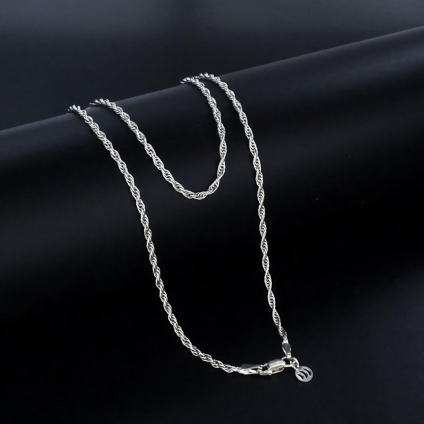 925 Real Sterling Silver rope design Neck chain 18"