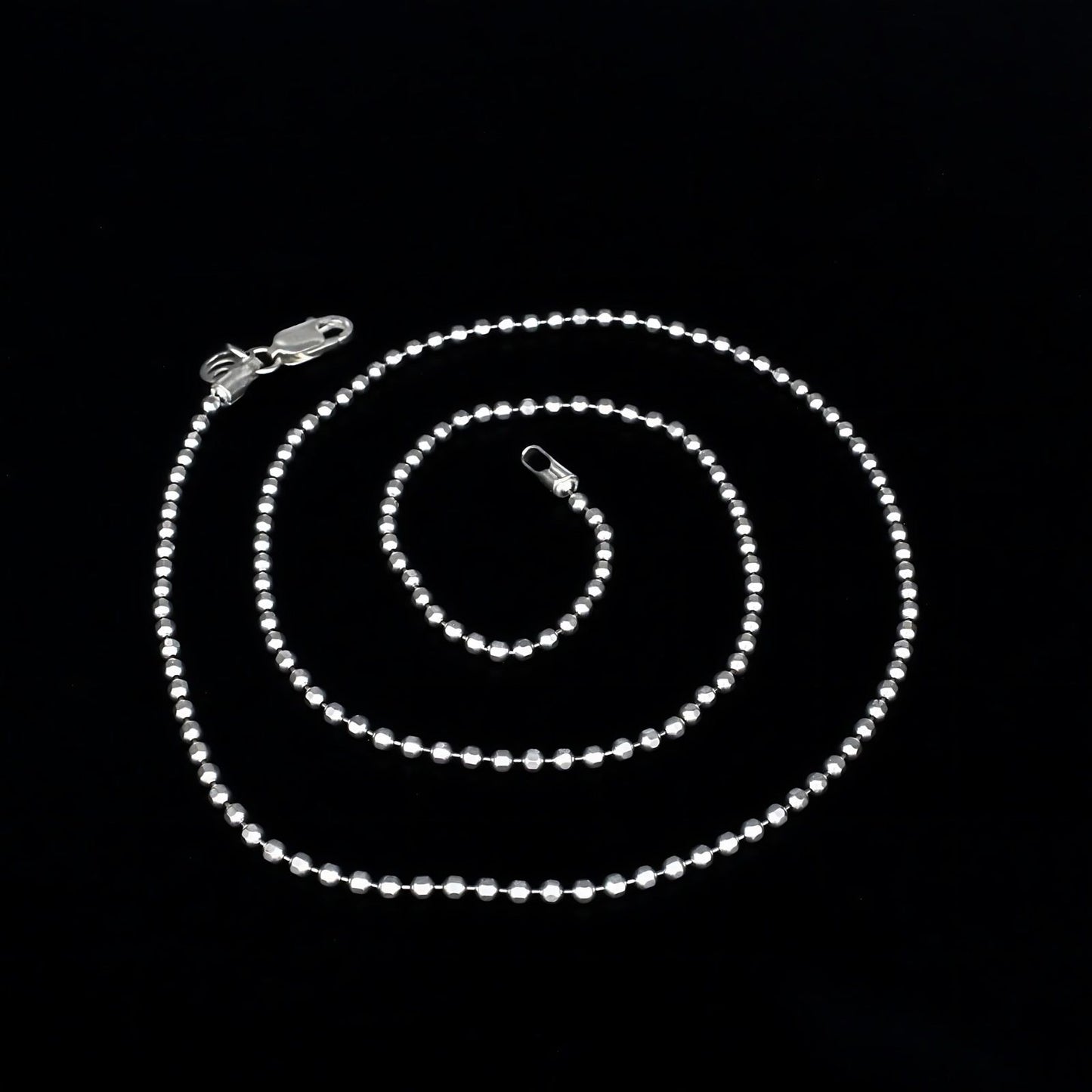 925 Real Sterling Silver ball design Neck chain 18"