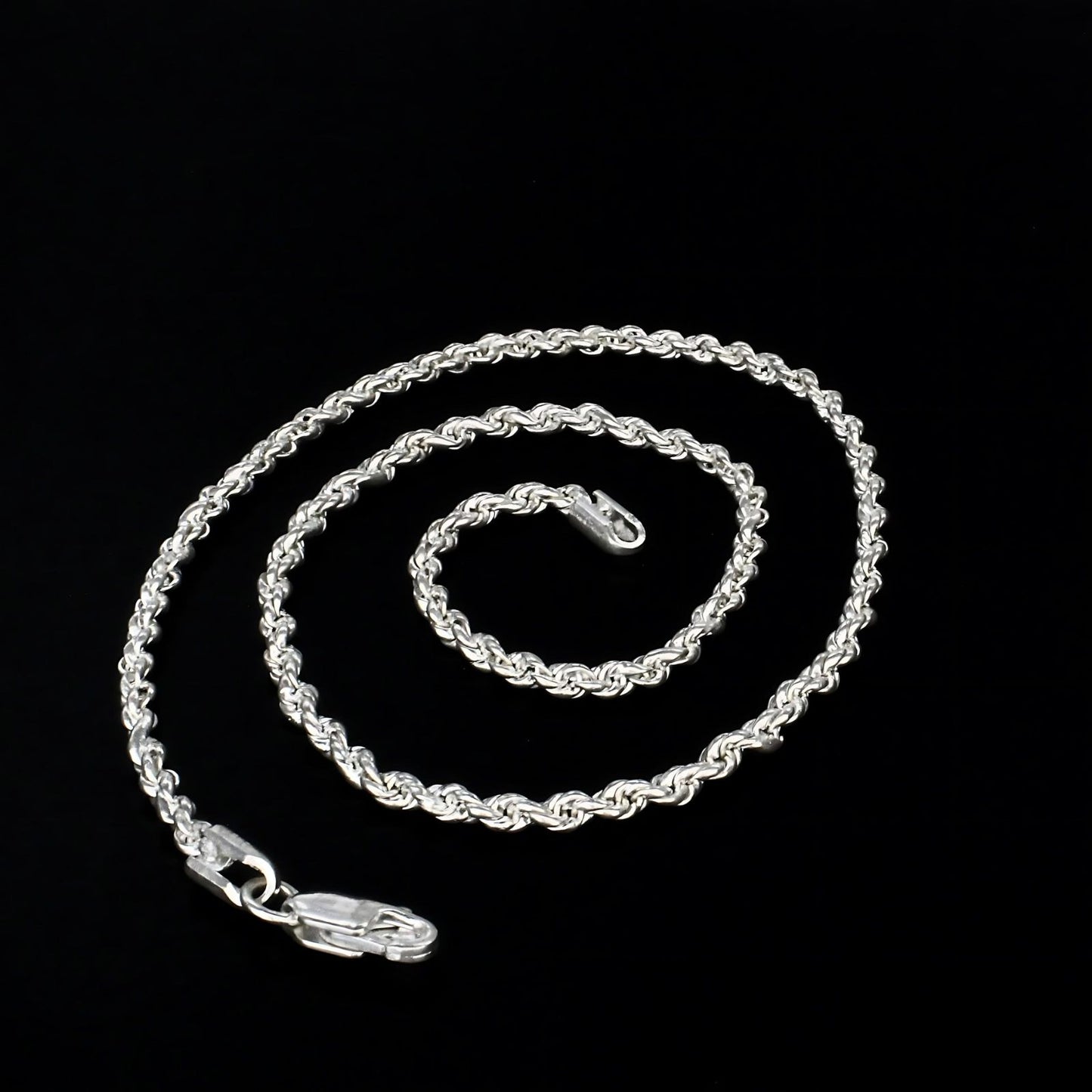 Real Silver Rope design Neck chain 18"