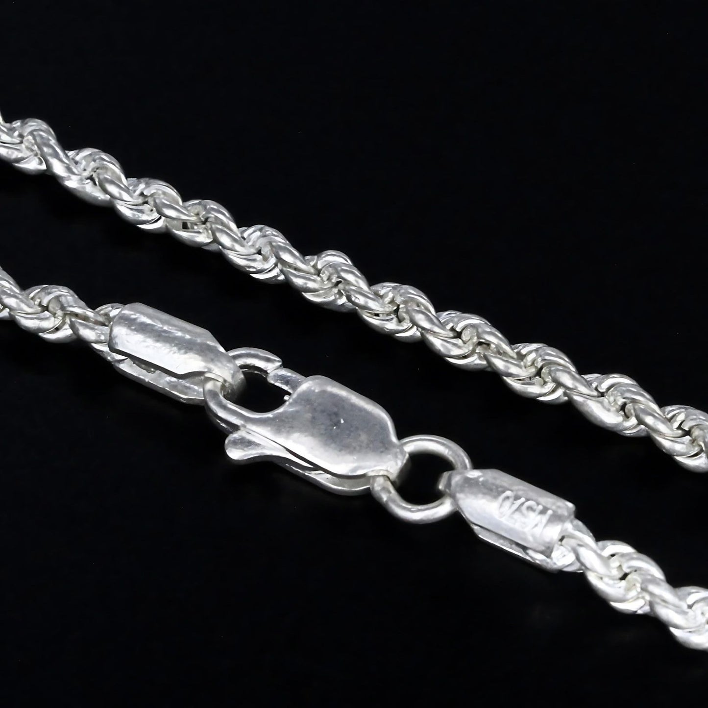 Real Silver Rope design Neck chain 18"