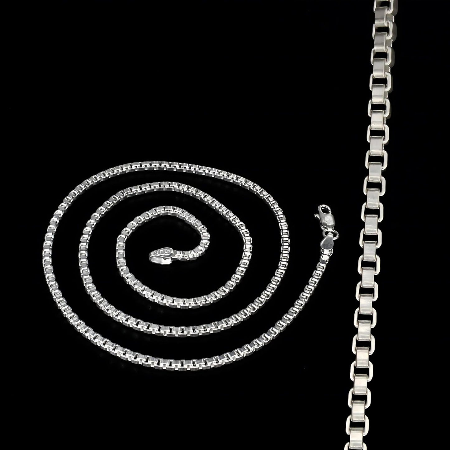 Real Silver handmade Square Box Neck chain