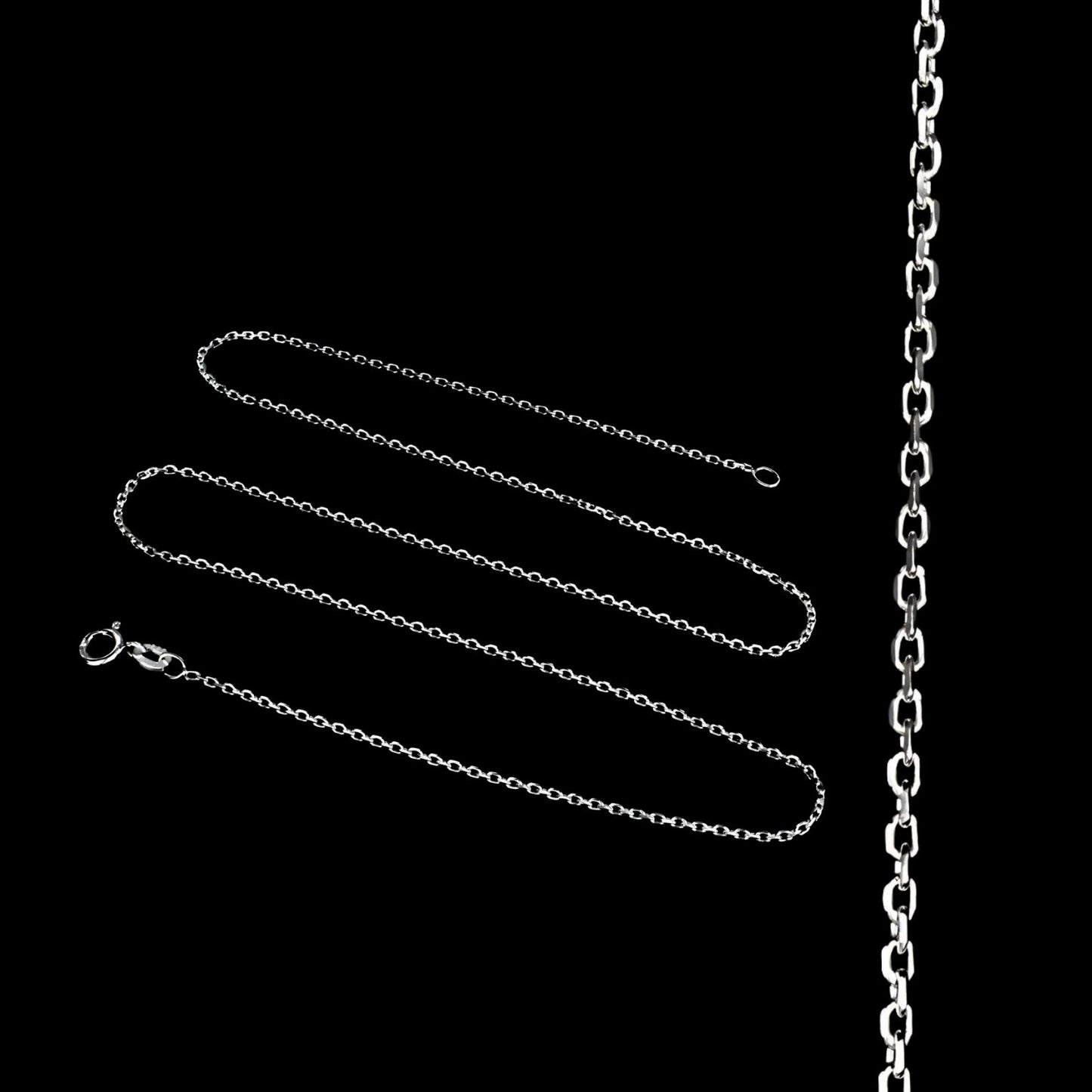 925 Sterling Silver women light weight cable Neck chain 18"