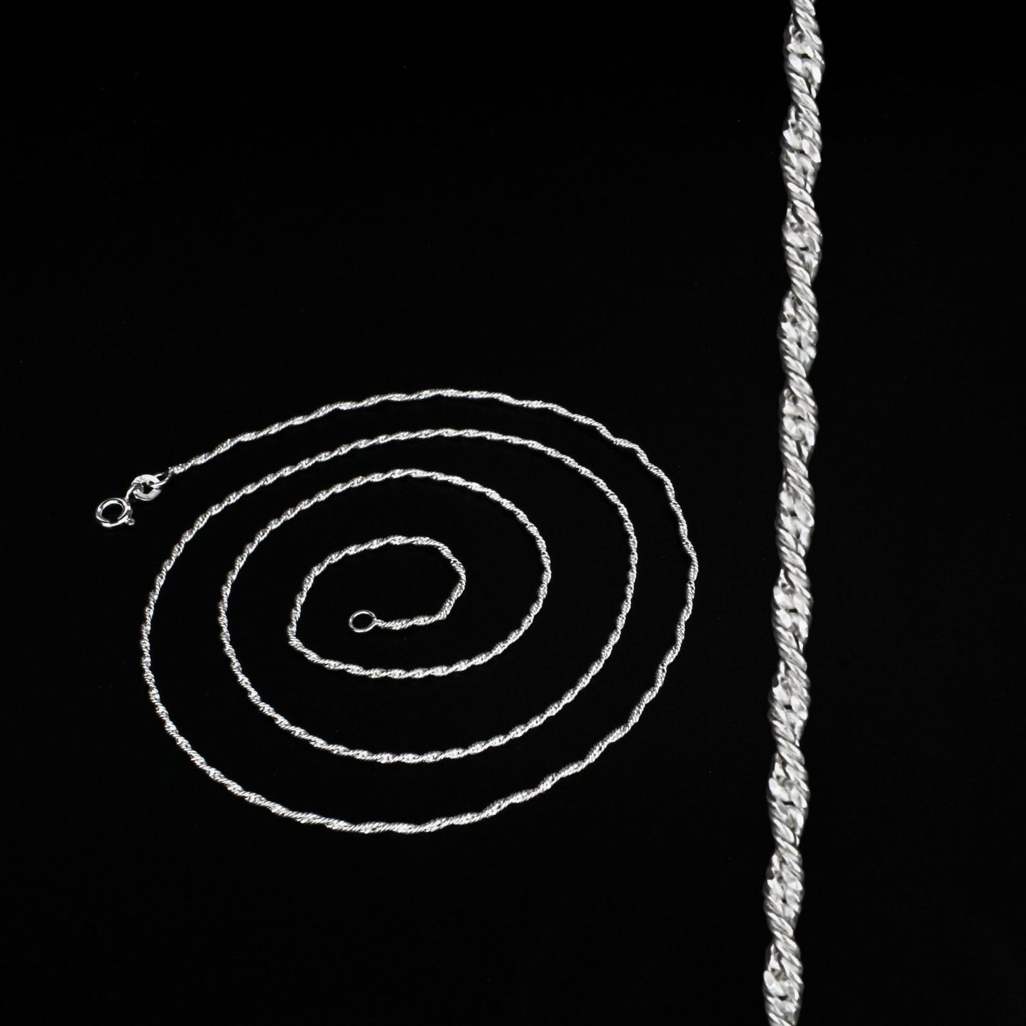 925 Sterling Silver women rope design Neck chain 24"