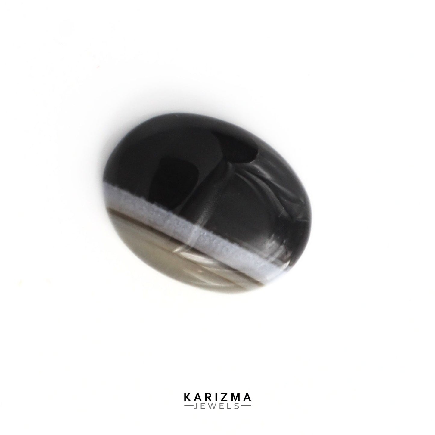 13.85Ct Natural Black and Grey Sulemani Hakik Oval Gemstone