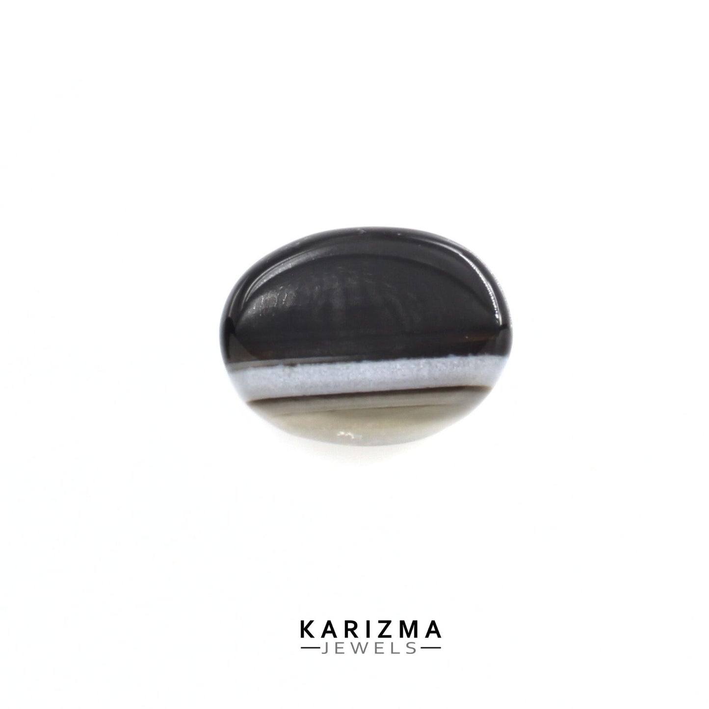 13.85Ct Natural Black and Grey Sulemani Hakik Oval Gemstone