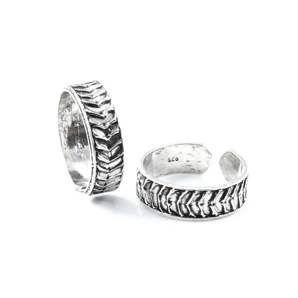 Ethnic Style Real 925 Silver Oxidized toe rings - Pair