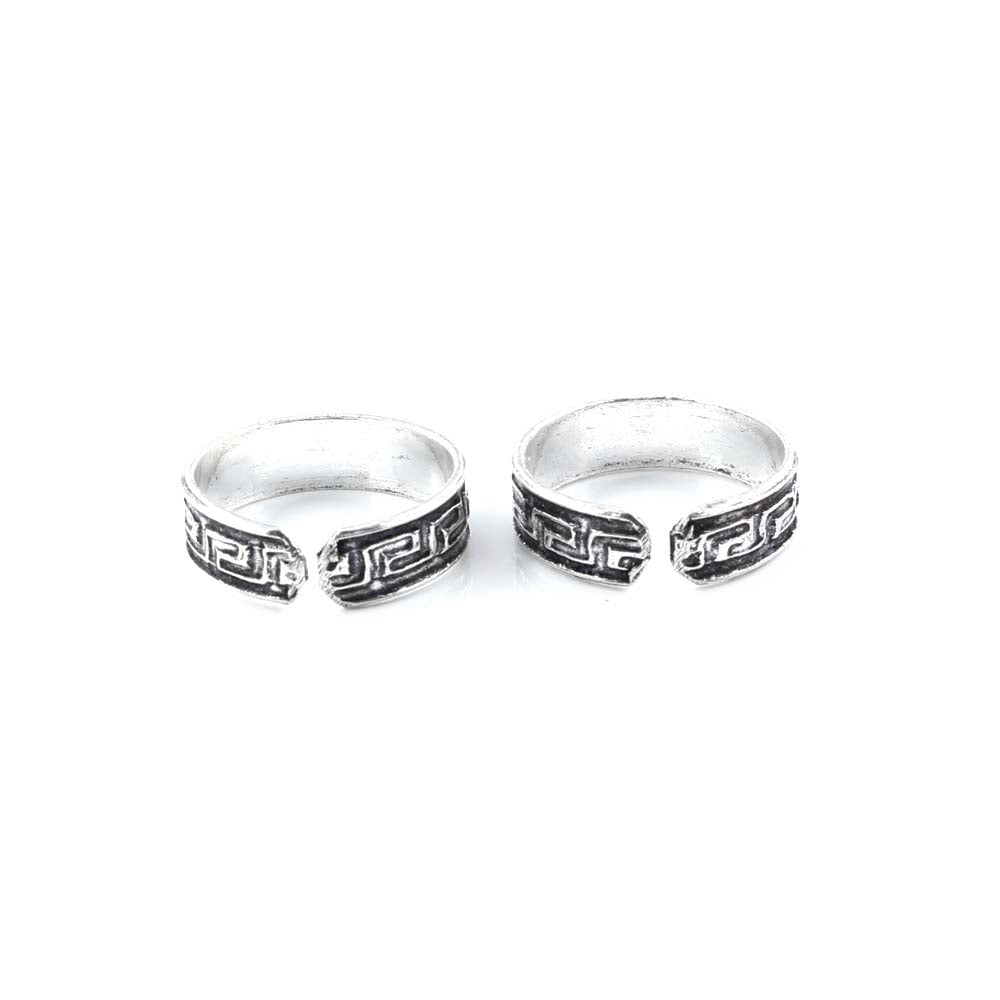 Real Sterling Silver Oxidized foot toe rings - Pair