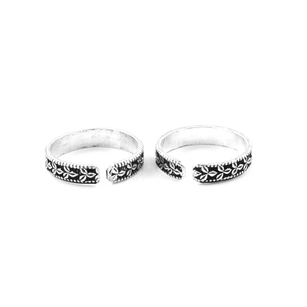 Real Sterling Silver Oxidized foot toe rings - Pair