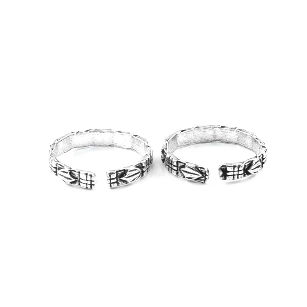 Real Sterling Silver Oxidized foot toe rings - Pair