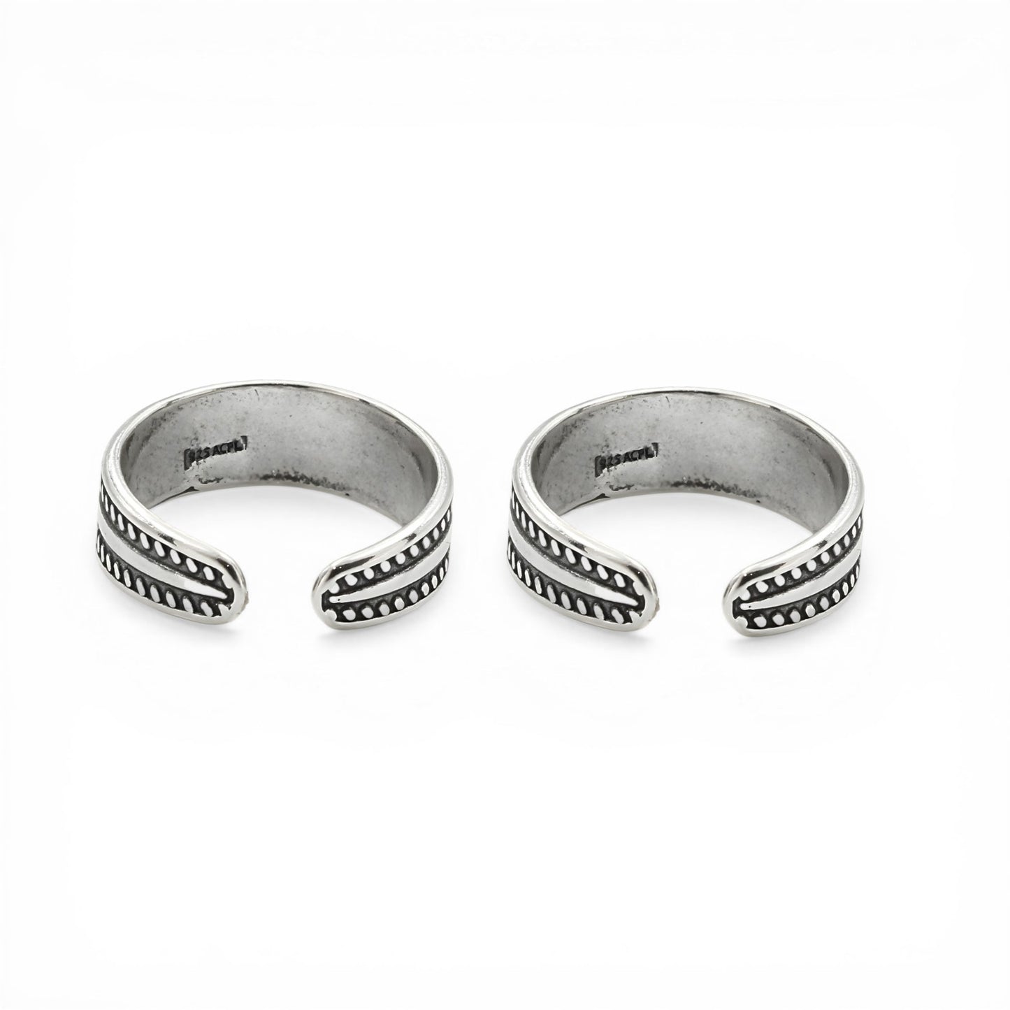 Beach wear 925 Real Sterling Silver women Oxidized Toe Ring - Pair