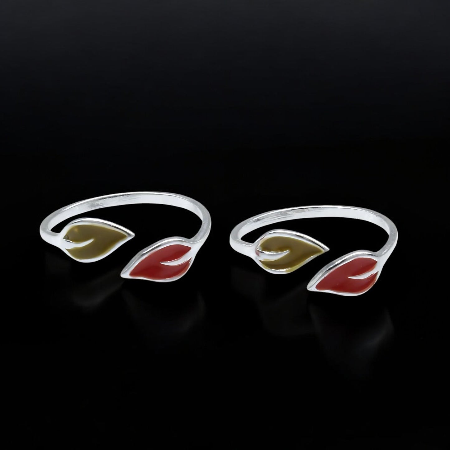 925 Real Sterling Silver women Adjustable Leaf Design Toe Ring - Pair
